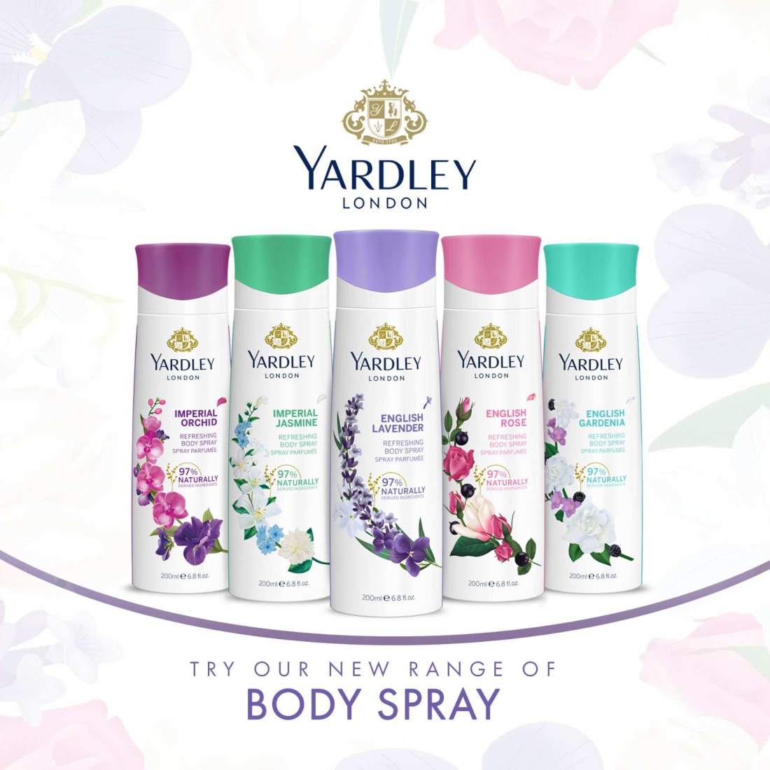 Yardley London English Rose Refreshing Body Spray Pink 200ml