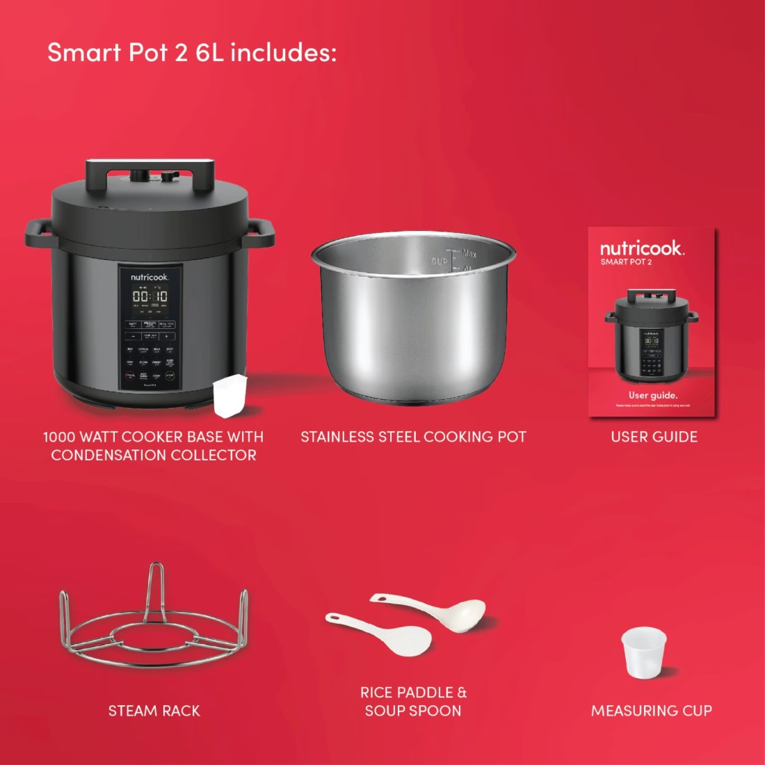 Nutricook Smart Pot 2 Pressure Cooker NC-SP204K Black 6L