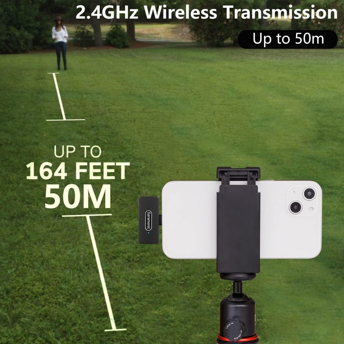 Saramonic Blink100 B4 Wireless Lavalier Microphones For iPhone iPad 2.4Ghz Plug &amp; Play Lapel Clip-On Mic With Noise