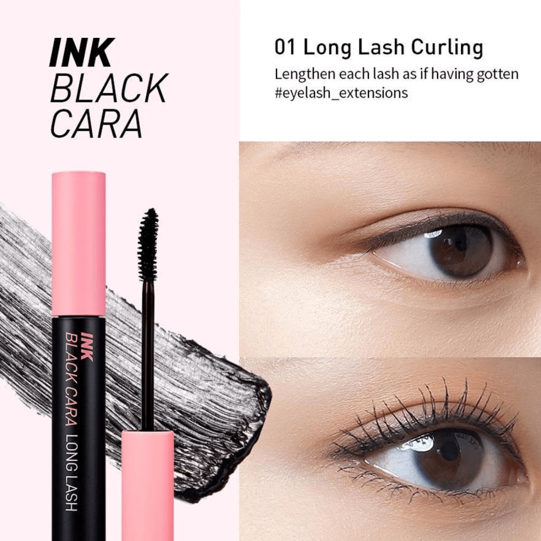 Peripera Ink Black Cara Mascara - 01 Long Lash Curling