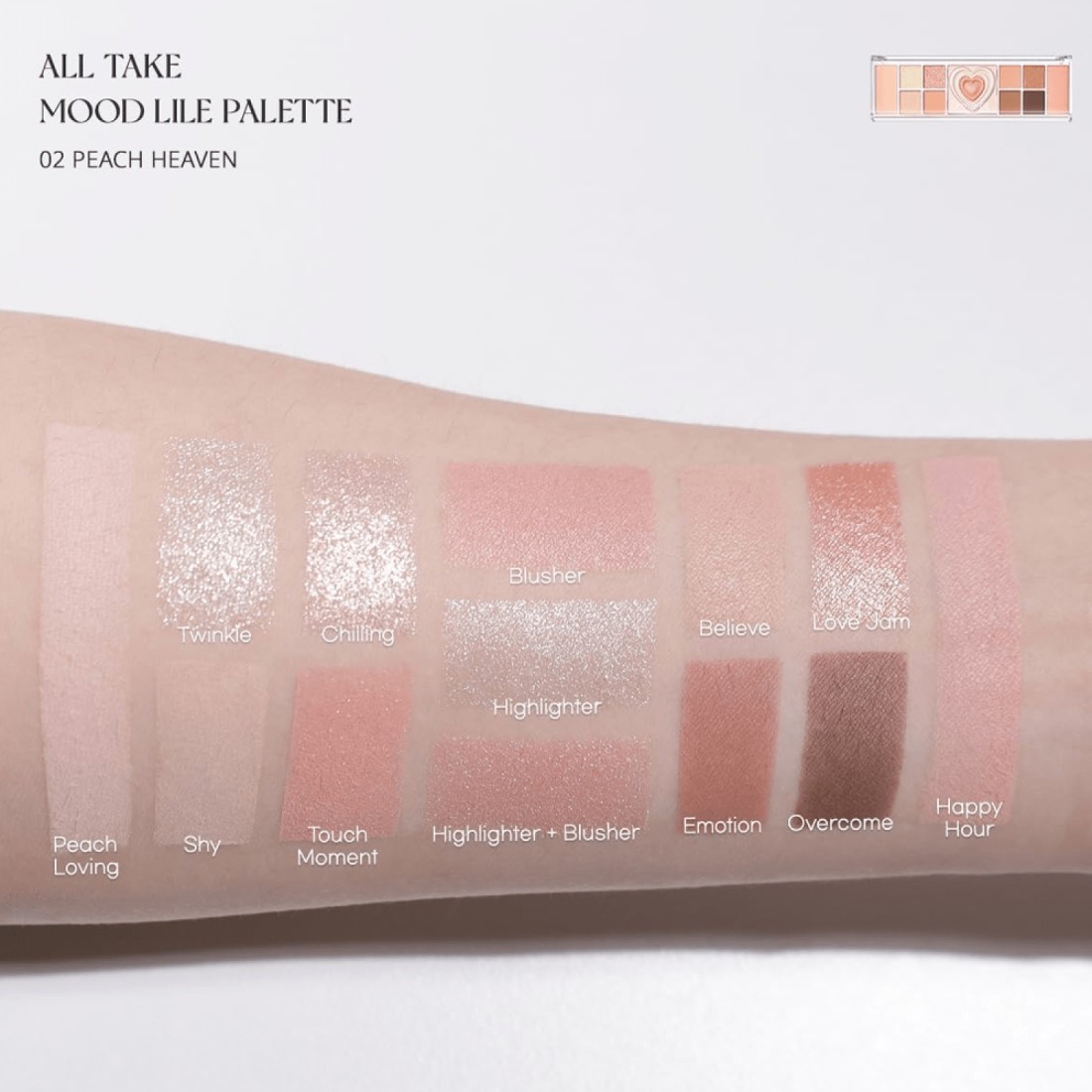 Peripera All Take Mood Face Palette - 02 Peach Heaven