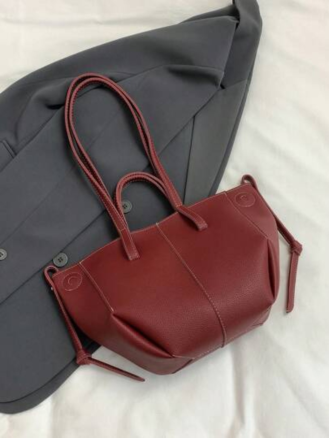 New Casual Minimalist Fashion Versatile Large Capacity Tote Handbag With Shoulder Strap