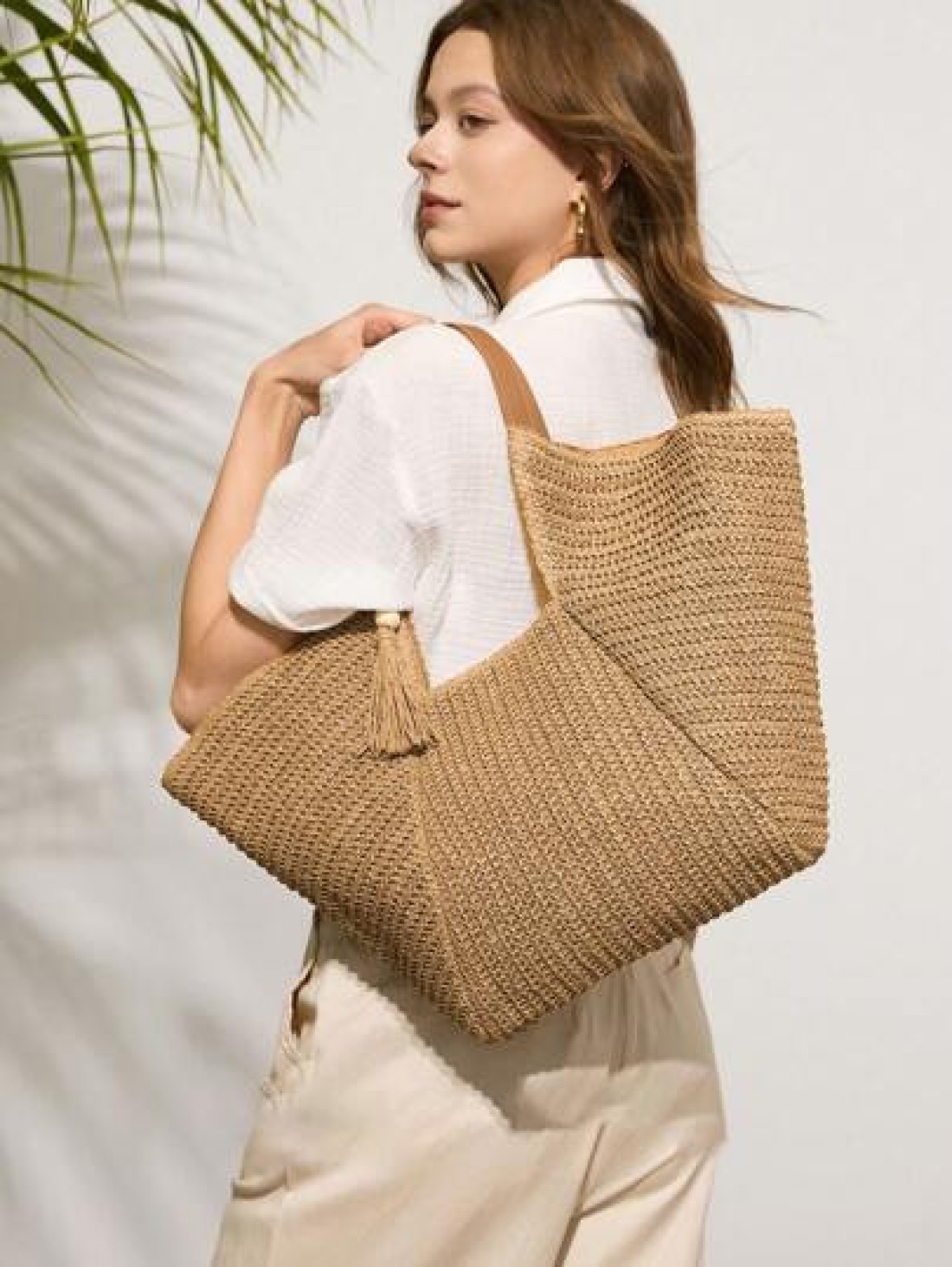 SHECARRY Women s Bohemian Style Large Capacity Woven Tote Bag Perfect For Beach Vacation Travel Shopping And Vacation Essentials