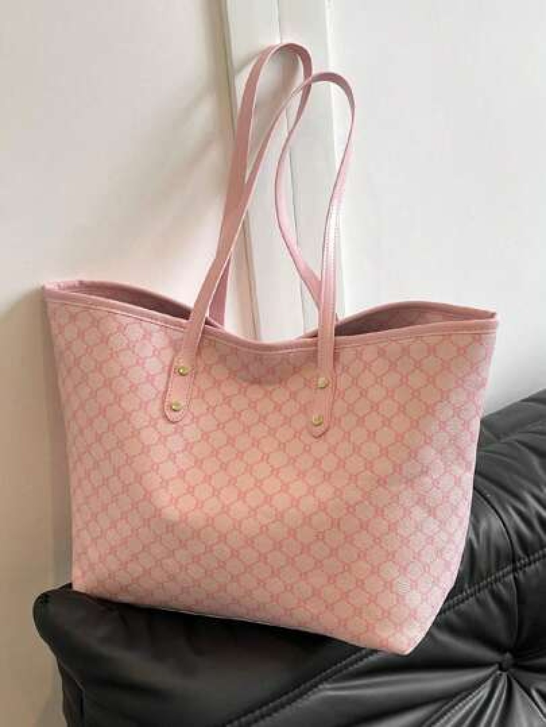 Fashion Versatile Minimalist Geometric Print Luxurious Tote Bag