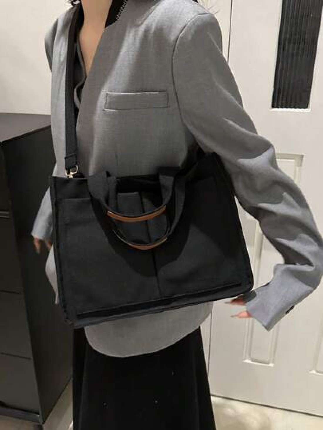 1 Stylish High Capacity Portable Shoulder Bag Simple Canvas Multi Pocket Diagonal Backpack Suitable For School Travel Tote Bag Tote Bags For School Tote Bags For Students Multiple Compartments Perfect
