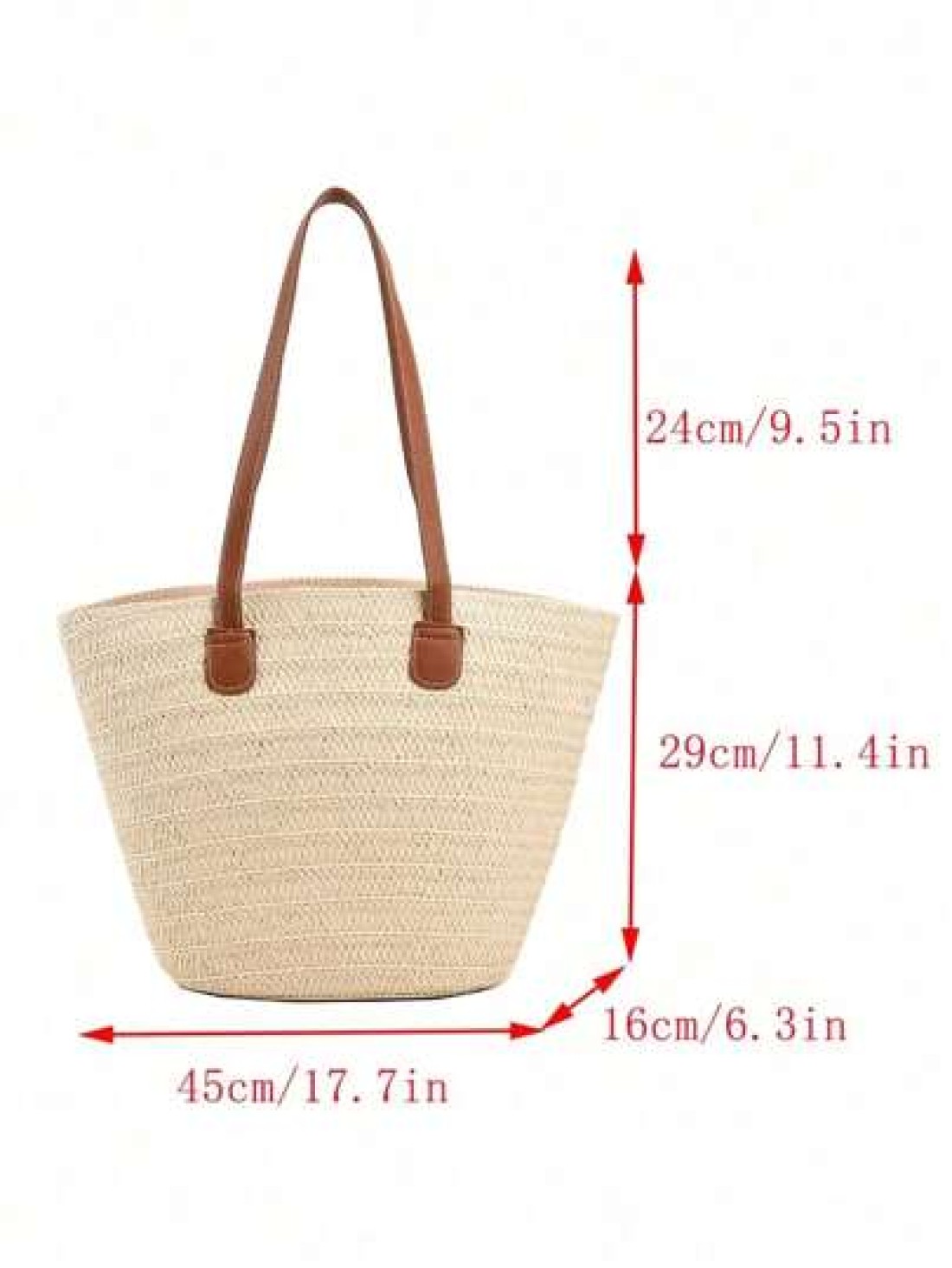 Straw Bag Straw Woven Handbag Beige Women Tote Bags Large Capacity Portable Beach Holiday Bag Double Handle Shoulder Bag Lunch Bag Business Bag Women s Stylish Shopping Bag For Teen Girls Women Colleg