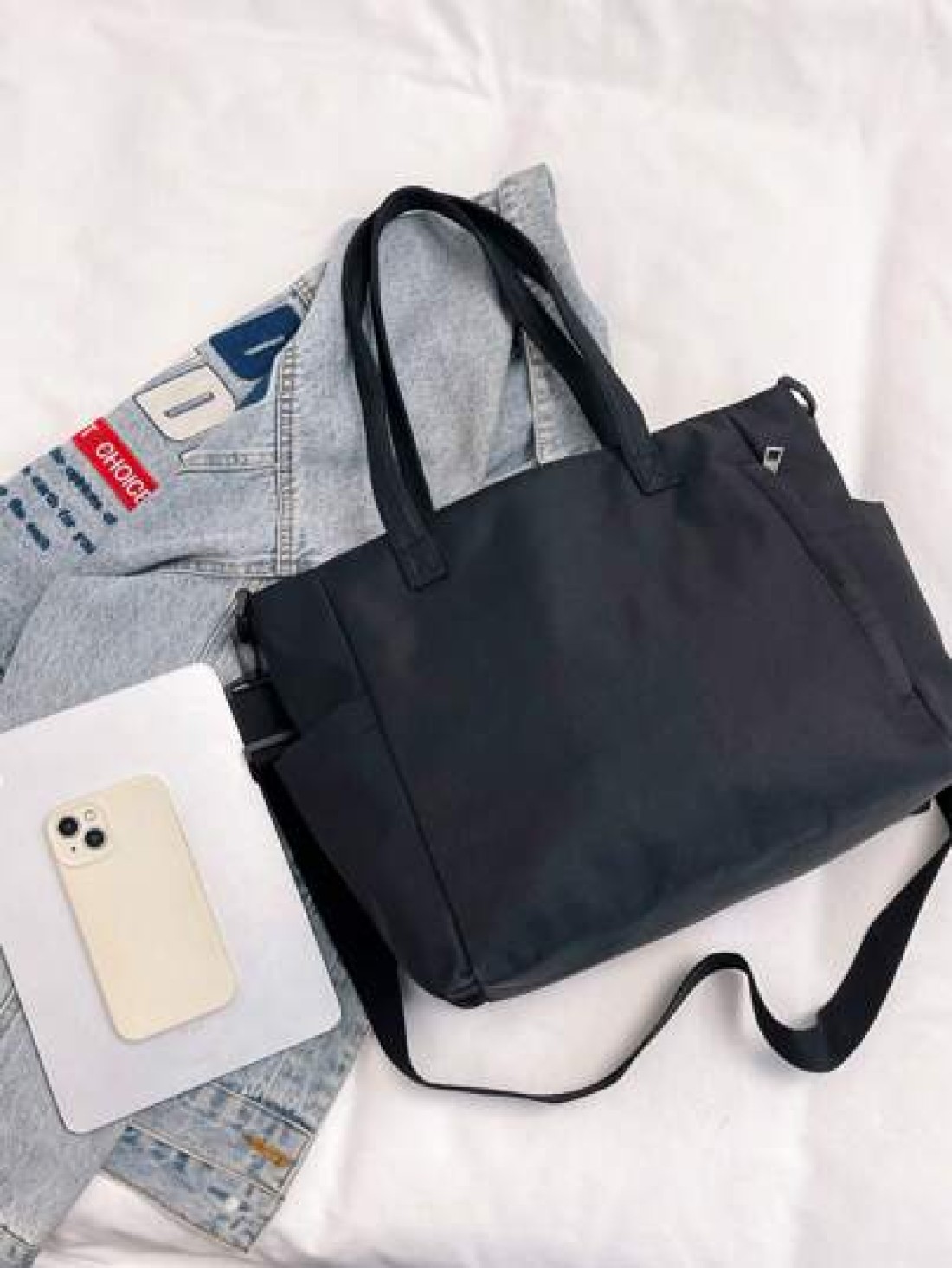 New Fashion Nylon Plain Color Women Shoulder Bag Large Capacity Multi Pocket Suitable For Travel Commute Camping School Versatile And Adjustable One Shoulder Cross Body