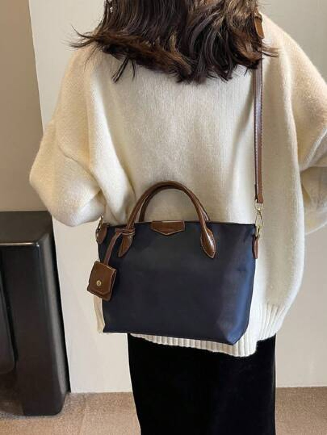 Women s Handbag Large Capacity Dumpling Shaped Tote Bag Fashionable Shoulder Bag In Blue