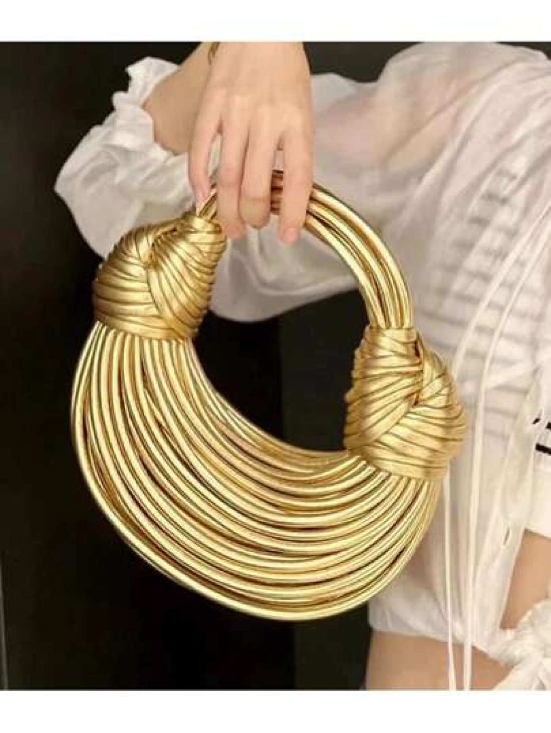 Handbags For Women New Gold Luxury Designer Brand Handwoven Noodle Bags Rope Knotted Pulled Hobo Evening Clutch Chic