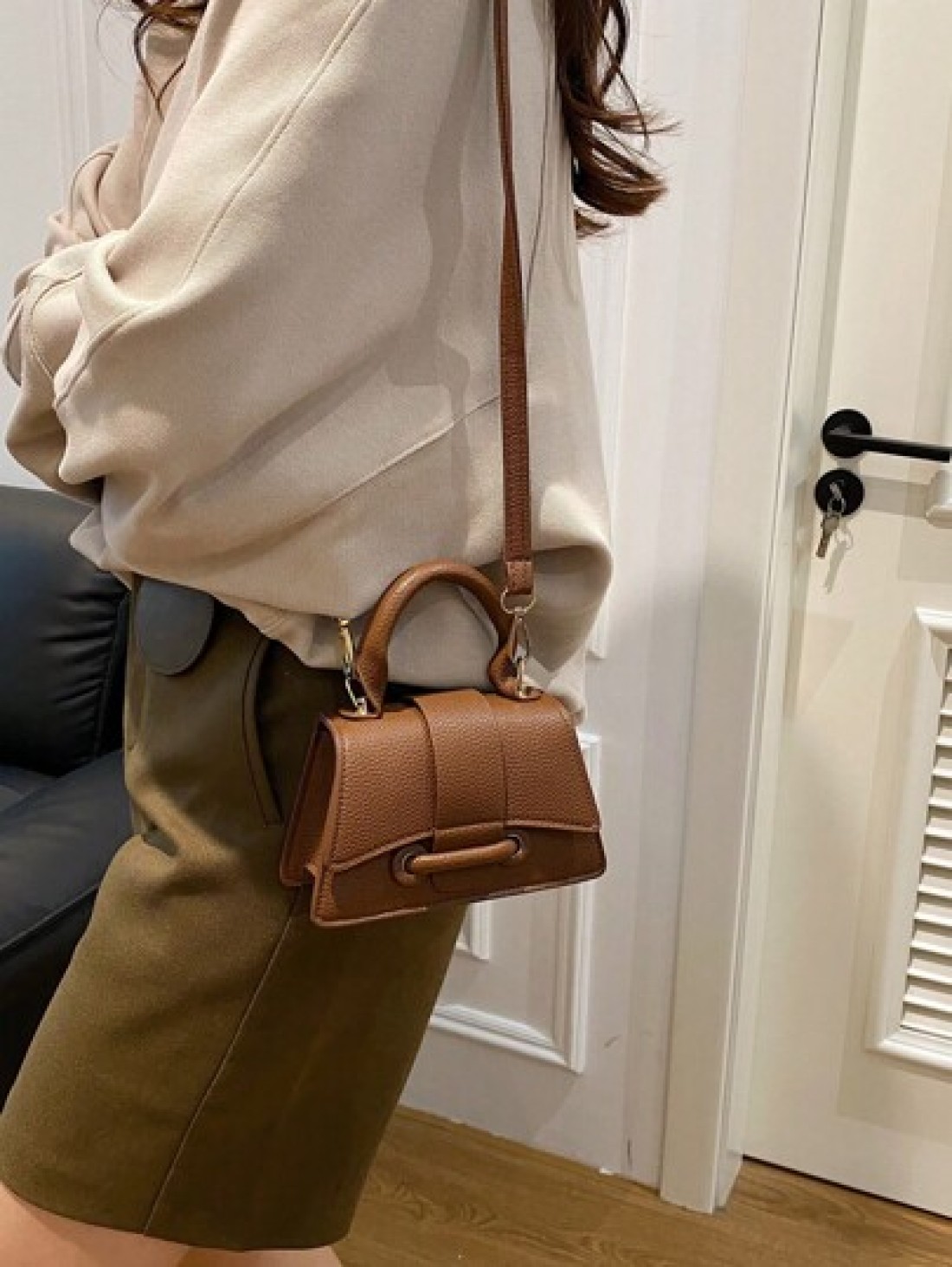 Fashion Small Square Bag Minimalist Chic Mini Handbag Versatile Fashion Shoulder Crossbody Bag Floral Pattern For Women