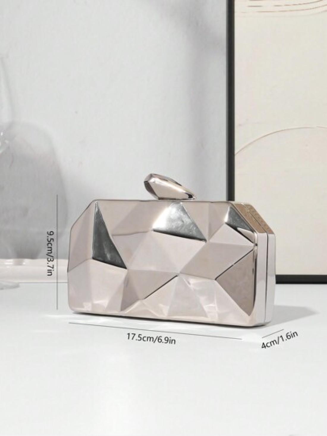 Women s European And American Style Metal Box Crossbody Chain Bag High End Evening Clutch Banquet Purse Formal Party Bag
