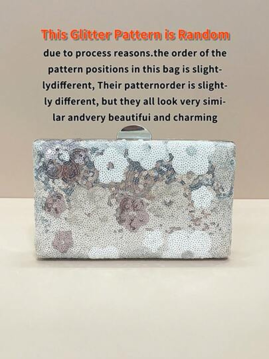 Flower Sequin Crossbody Stylish Silver Purse For Women Elegant Random Floral Embroidered Evening Silver Clutch Bag Prom Accessories Bridesmaid Gifts Fashion Retro Chain Evening Bag Mini Box Bag For Pa