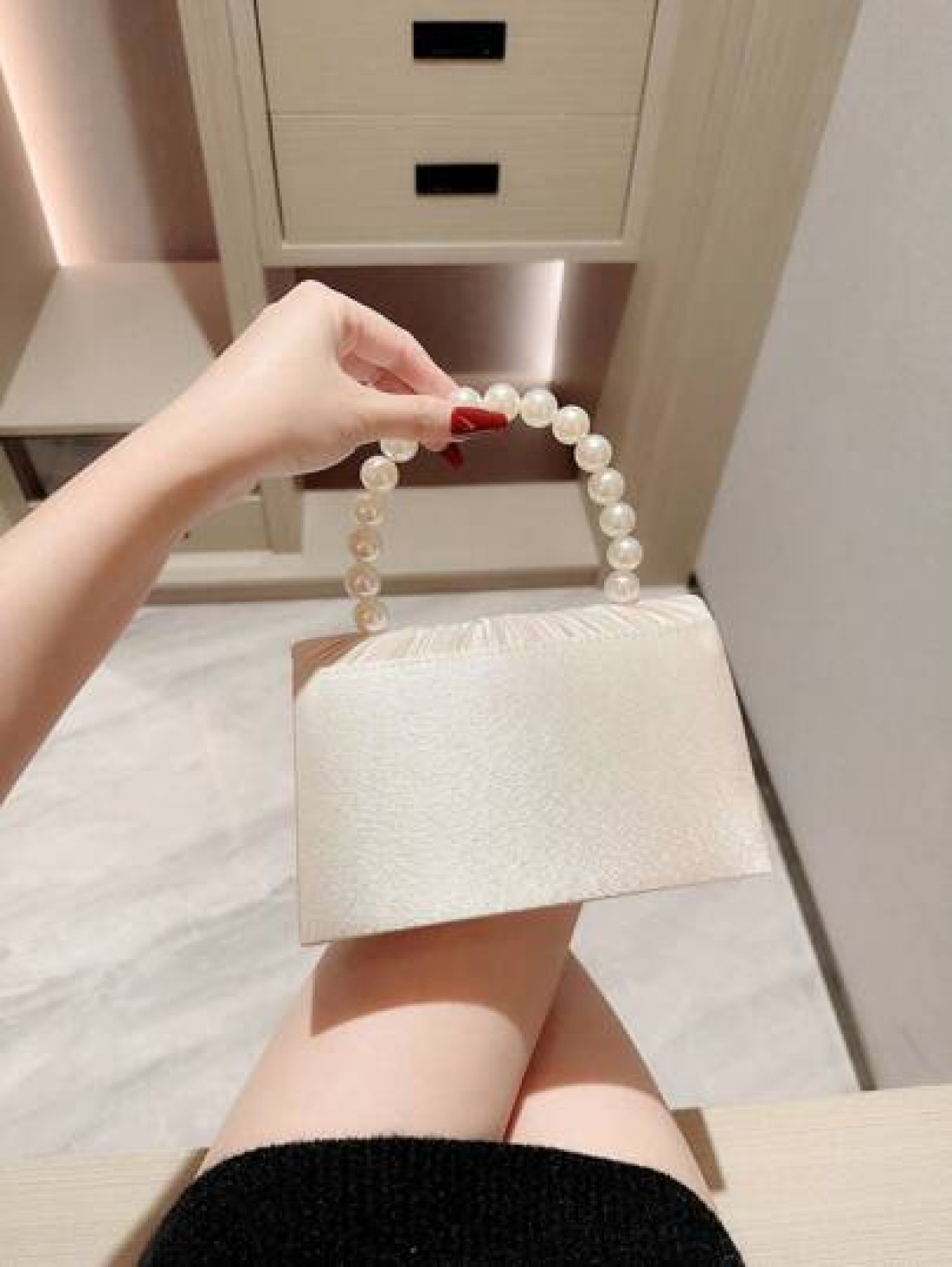 Women s Elegant Butterfly Decor Box Shaped Evening Bag With Faux Pearl Handle Romantic For Wedding Formal Party Banquet Or Prom Elegant Pearl Bag