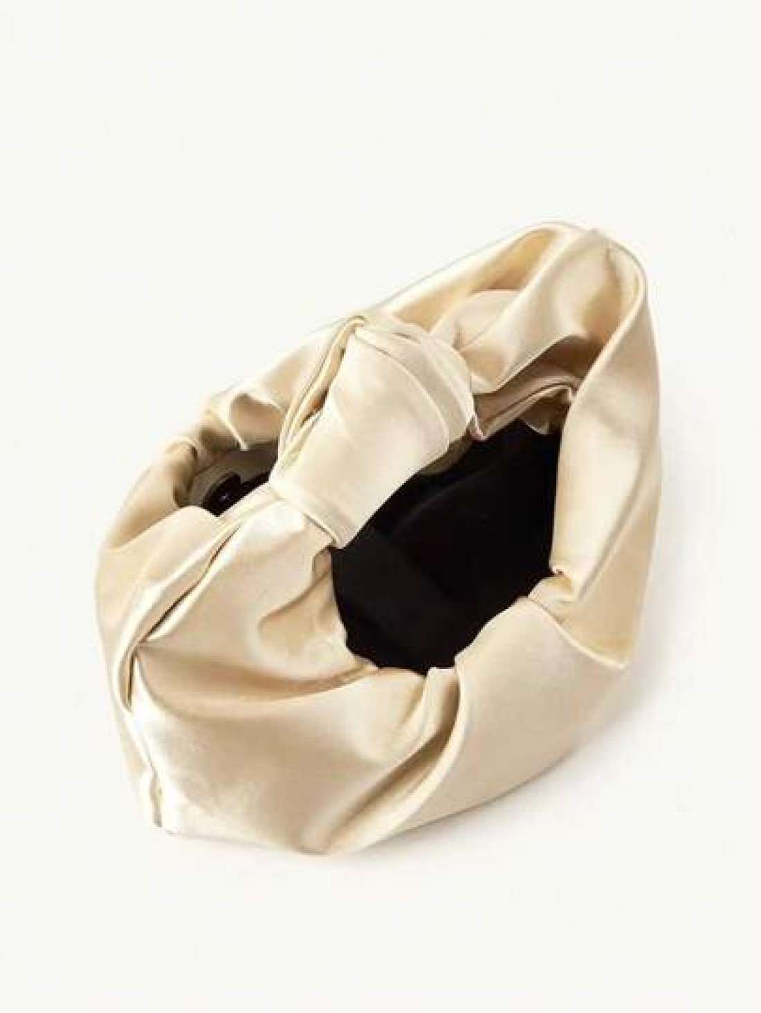 Elegant Solid Color Simple Design Taffeta Material Knot Pleated Cloud Clutch Bag For Party Prom Event