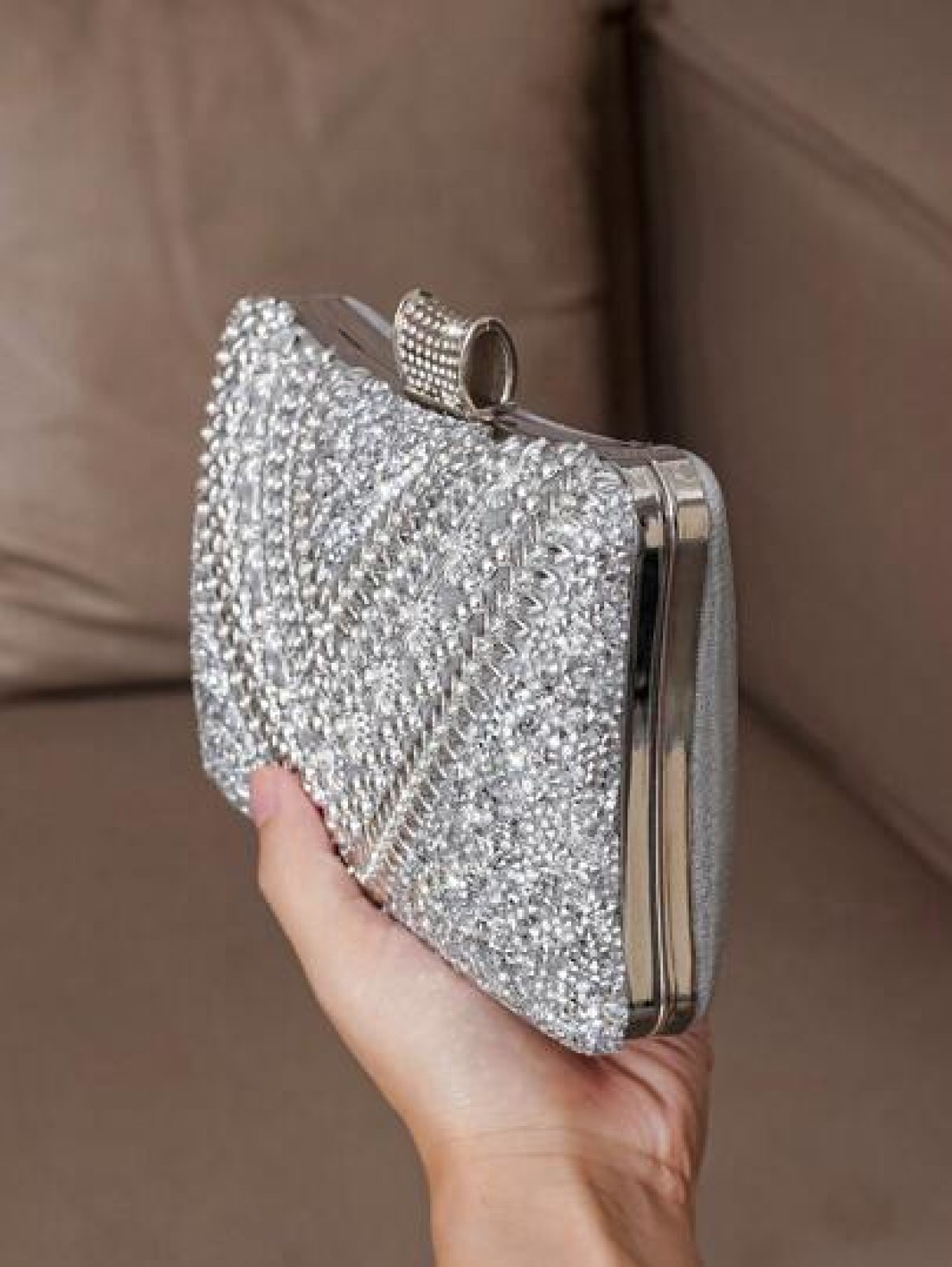 Rhinestone Embellished Evening Clutch Handbag Women s Shoulder Crossbody Chain Bag Square Mini Party Purse Glamorous Rhinestone Bag