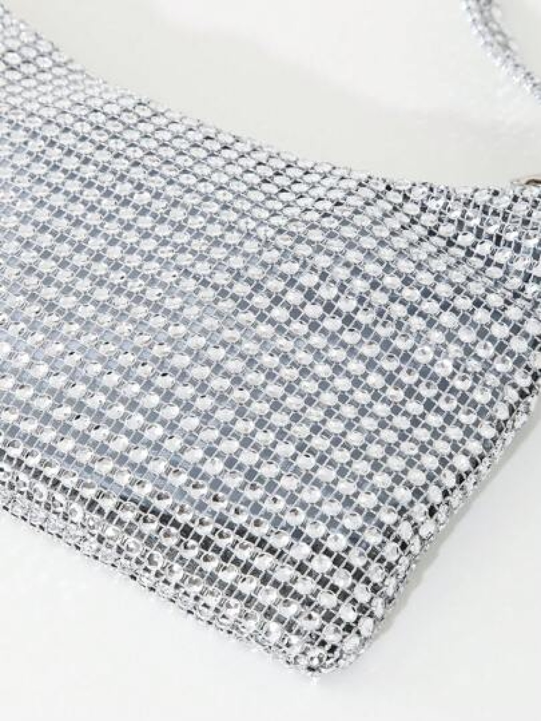 Silver Sparkly Faux Rhinestone Plastic Clutch Bag With Zipper Perfect For Parties Gatherings And Wedding Ceremonies Glamorous Rhinestone Bag