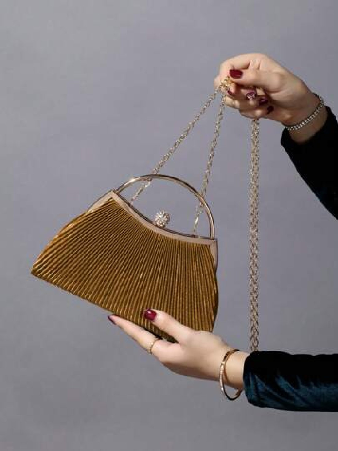 Glitter Bling Shiny Glamorous Elegant 1pc Rhinestone Decorated Fashionable Metallic Clutch Evening Bag Suitable For Women s Parties Weddings Dinners Banquets Dinner Bag For Party Girl Woman For Female
