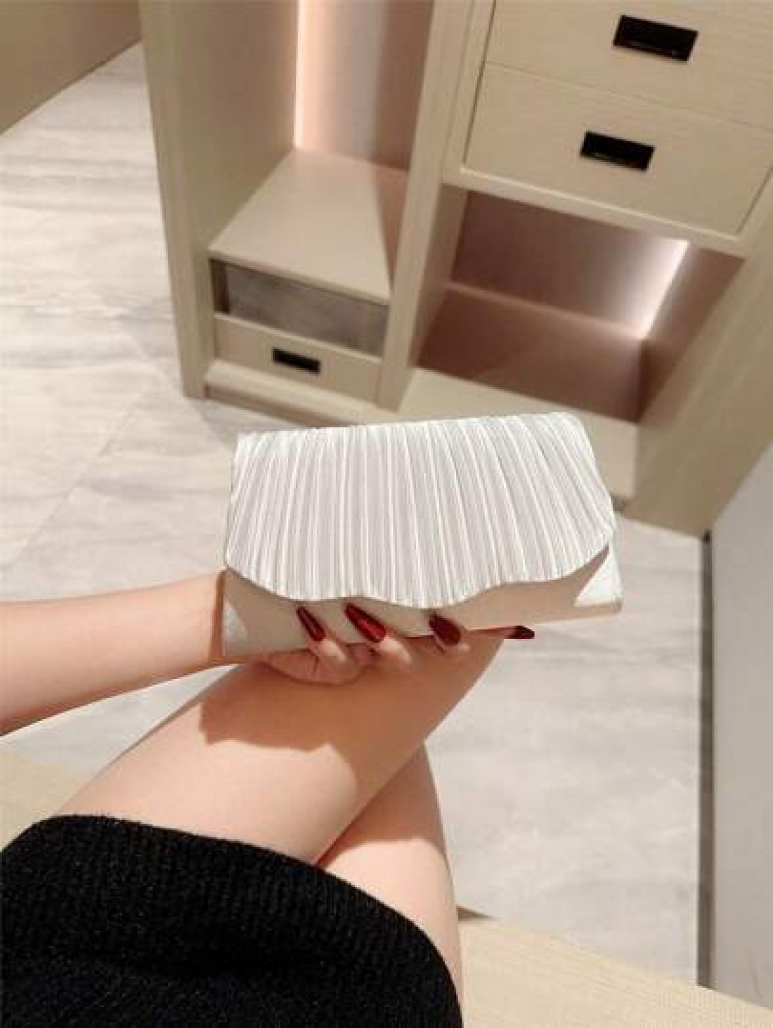 1pc Classic Pleated Satin Design Formal Evening Dress Party Clutch Bag Elegant For Prom Wedding Ball Dance Envelope Chain Bag Tready Party Bags Perfect For Party Wedding Prom Dinner Banquet Essential