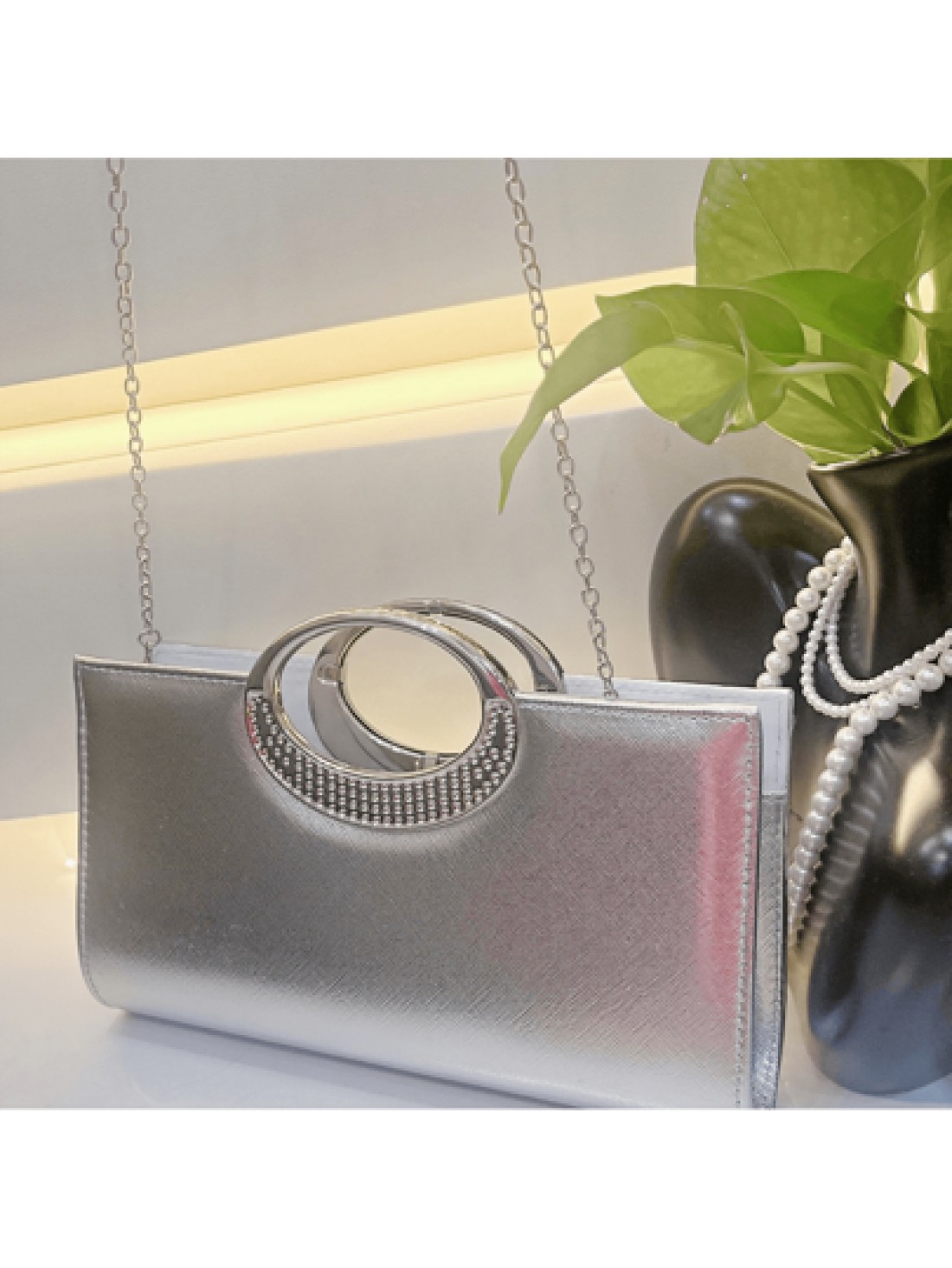 New Arrival Shiny Clutch Bag Small Square Purse For Women Evening Party Bridal Crossbody Bag With Full Rhinestones