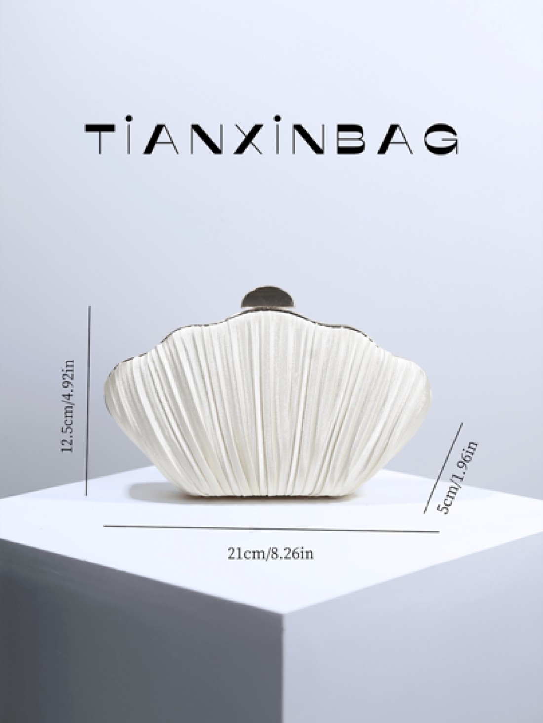 New Fashion High End Party Banquet Seashell Design Clutch Purse Pleated Lady s Hand Held Bag Evening Dress Handbag Formal Event Bag