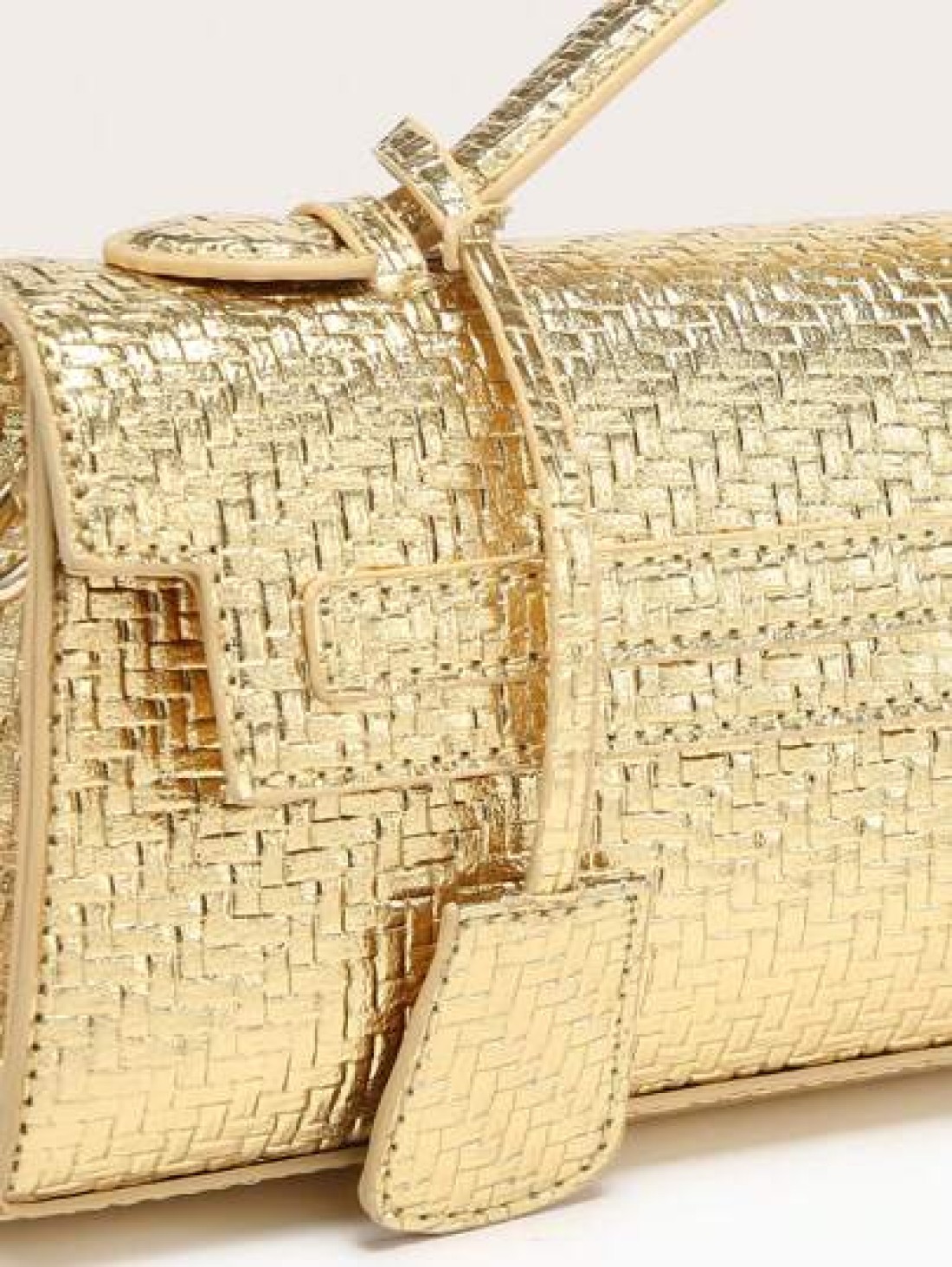 1 Piece Women s Golden Woven Design Handbag Lightweight Tote Shoulder Cross Body Bag Versatile