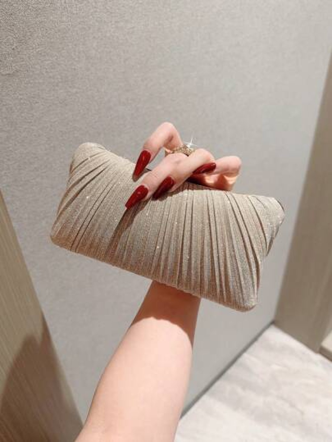 1pc Shiny Glamorous Box Shaped Evening Clutch Bag With Luxurious Rhinestone Decor For Formal Party Wedding Prom
