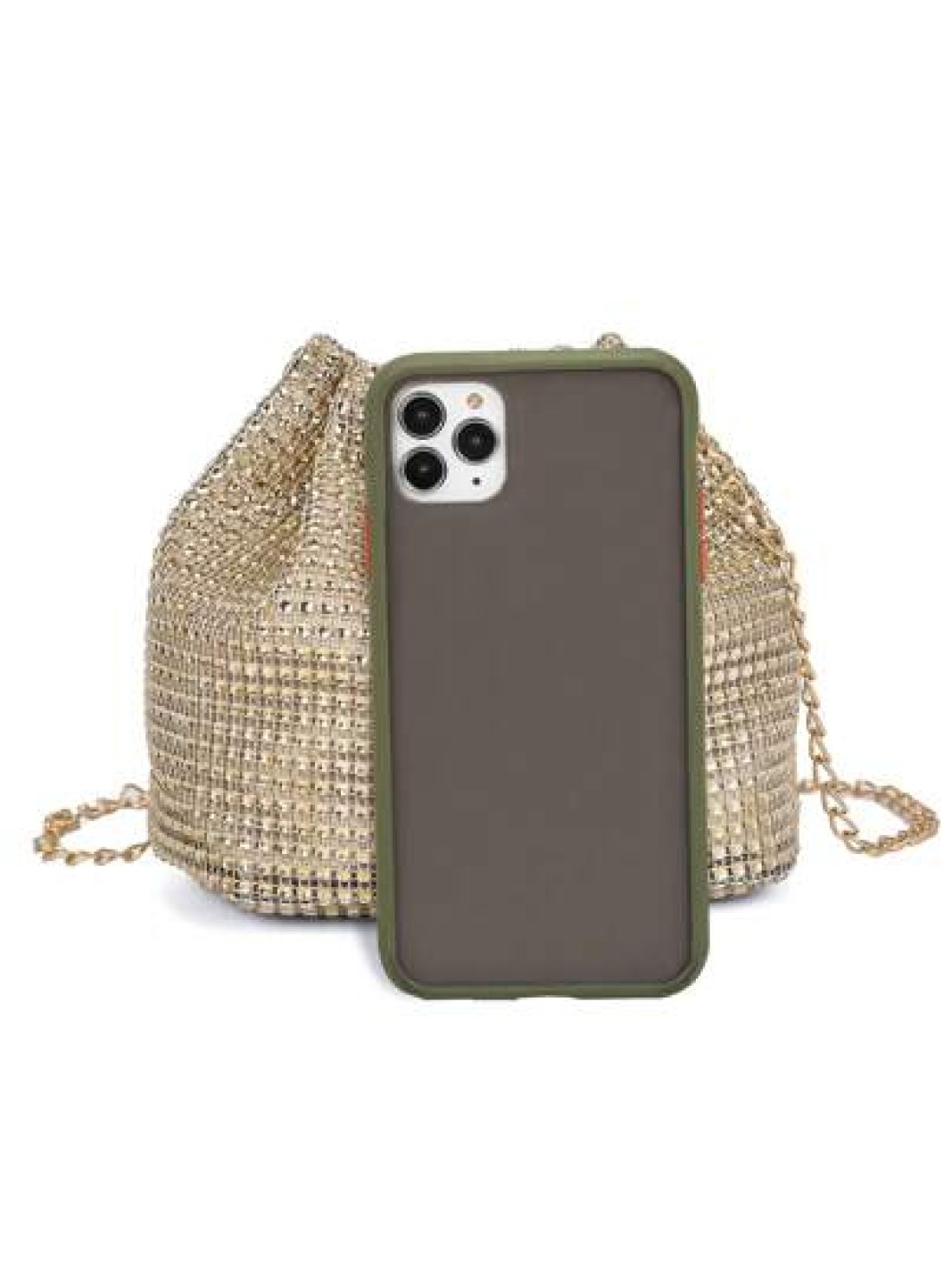 Lightweight Business Casual Rhinestone Decor Bucket Bag Mini Drawstring Design Clear Bag Faux Pearl Bag Evening Bag Dinner Bag Glamorous Elegant Exquisite Quiet Luxury Rhinestone For Party Girl Woman