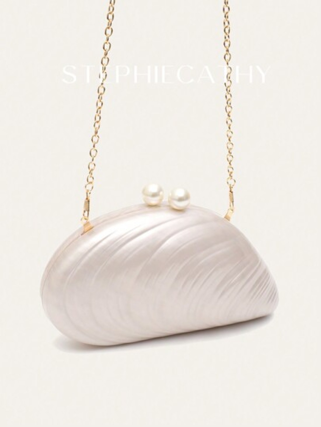 STEPHIECATHY Women s Fashion Glamorous Elegant Acrylic Clutch Magnet Closure Mussel Shell Shaped Handbag Fits Cellphone Long Chain Cross Body Evening Bag For Wedding Dinner Party Prom Banquet Gift Per