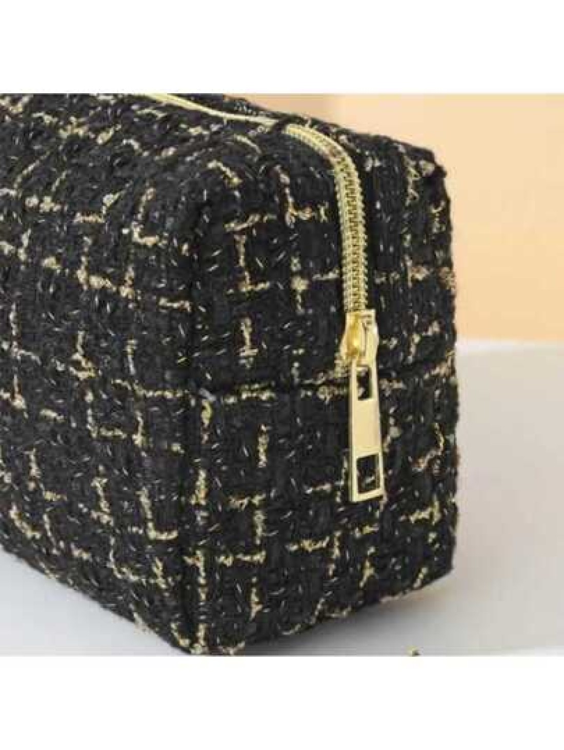 1pc Large Capacity Checkerboard Hand Woven Cosmetic Bag Portable Toiletry Organizer Travel Case For Travel Storage Bag Makeup Bag Cosmetic Bag Vacation Organizer Large Capacity Makeup Organizer Makeup