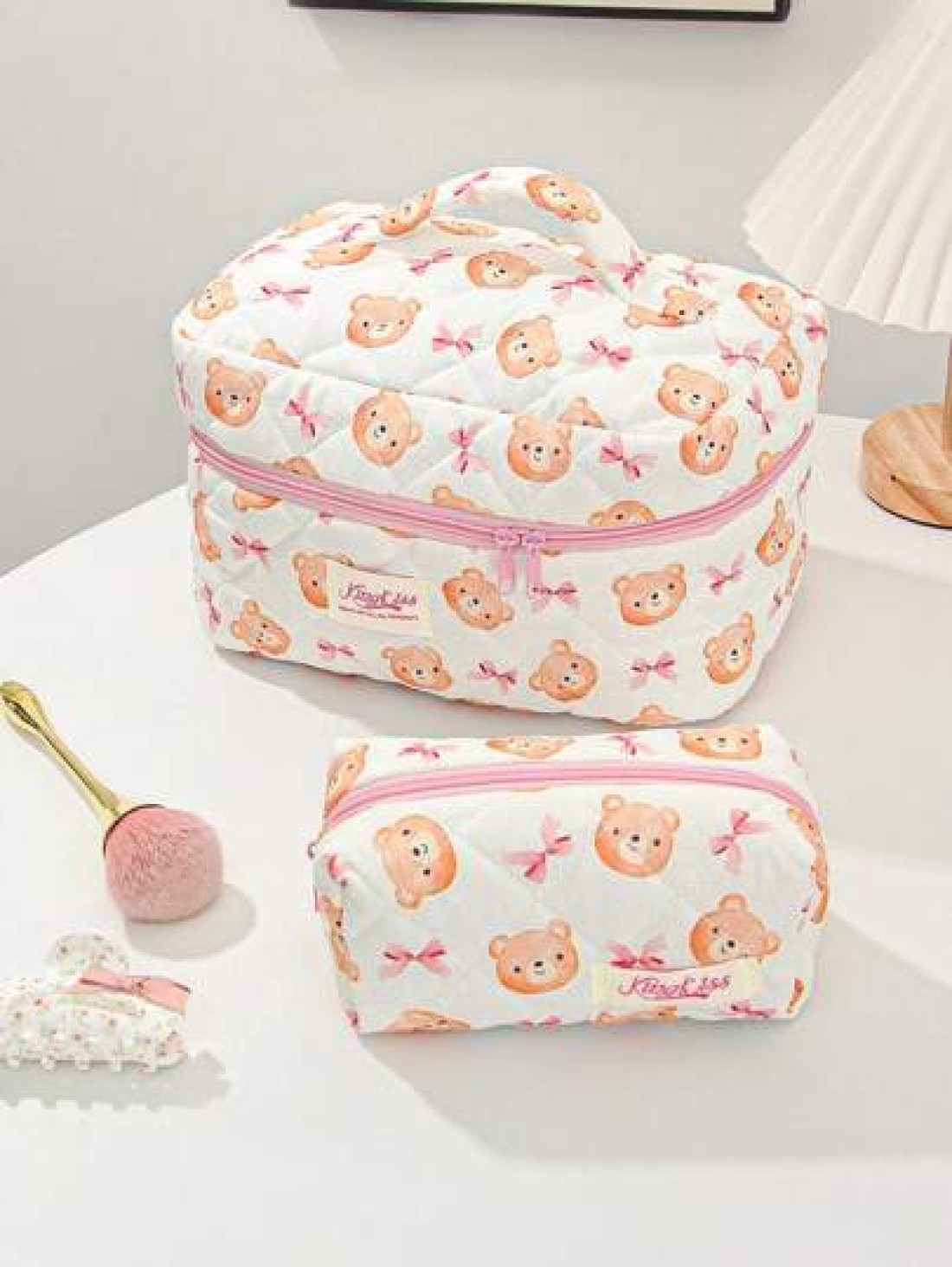1 Piece Large Capacity Women Makeup Bag Fashion Sweet Style Cosmetic Bag Set Printed Wash Bag Sorting Storage Bag Vanity Organizer Beauty Case Zipper Pouch Makeup Bag Toiletry Bag Versatile Storage Ba