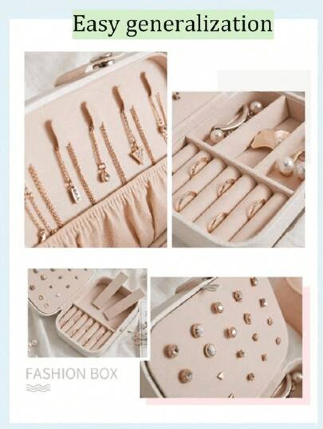 1pc Portable Jewelry Organizer Case Multifunctional Makeup Box Vanity Makeup Tray Foldable Large Capacity Travel Jewelry Display Box Jewelry Gift Box Minimalist Flip Cover Makeup Organizer