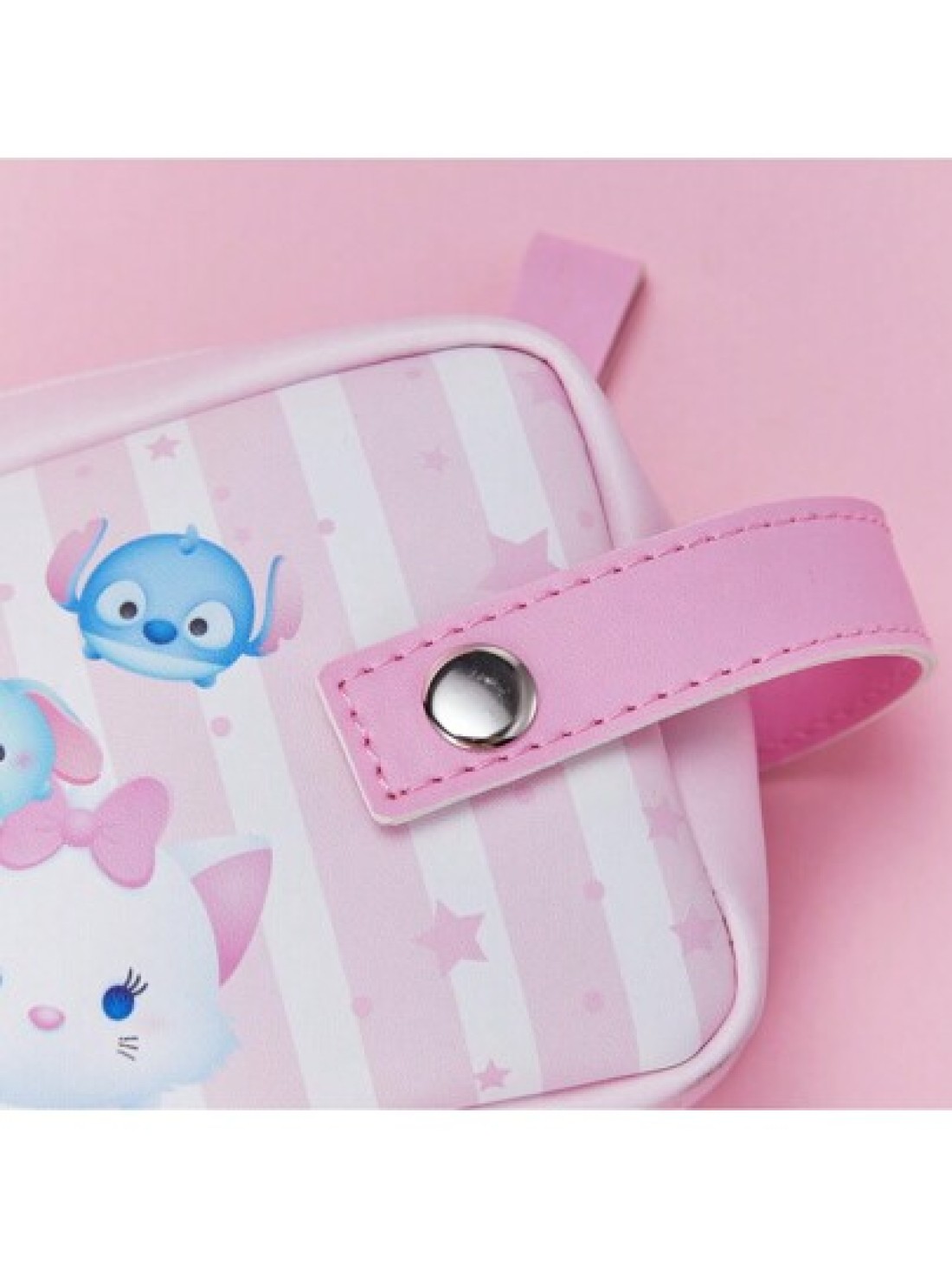 1PC Disney School Pink PU Leather Zipper Gift Bag Makeup Bag Cute Cartoon Printed Pattern Pen Bag Storage Bag Pencil Case Lotso Marie Cat Minnie Dumbo Donald Duck Stitch Birthday Gift Holiday Gift Stu