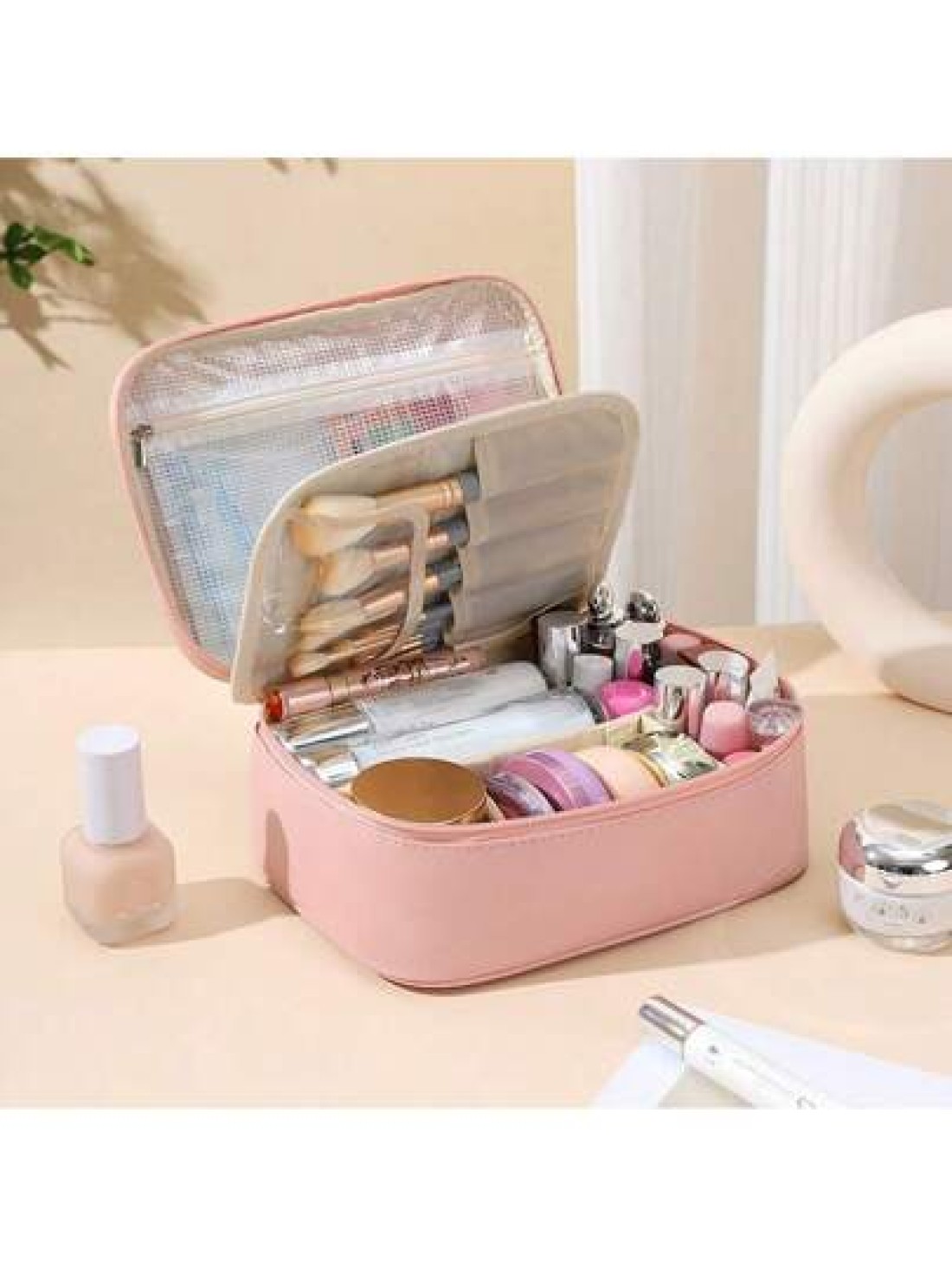 Multi Function Makeup Bag Large Capacity Cosmetic Organizer Travel Portable Handheld Waterproof Toiletry Bag Travel Essential Makeup Organizer