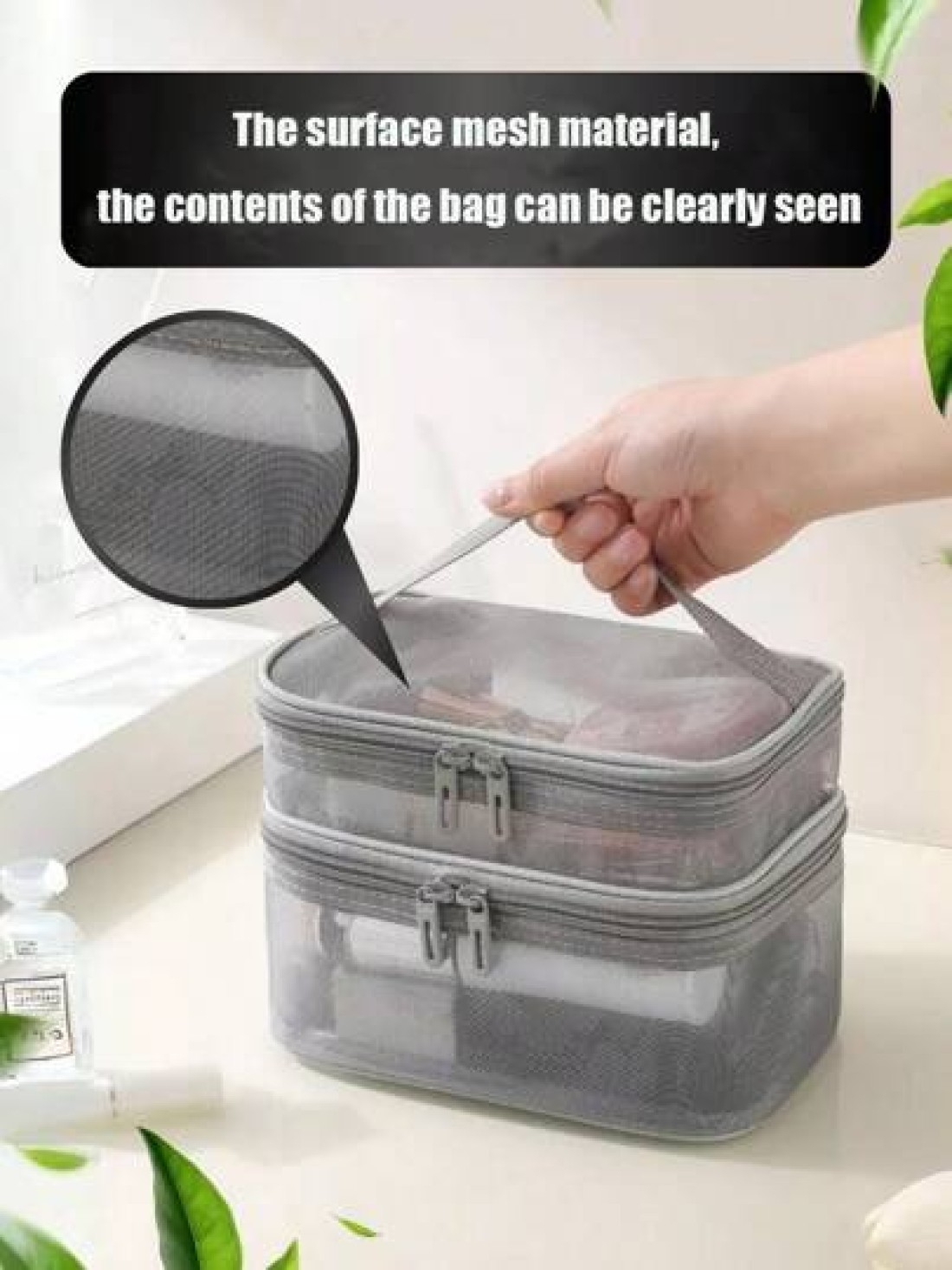 1pc Multi Functional Toiletry Bag Portable Makeup Storage Organizer Waterproof Cosmetic Pouch Large Capacity Travel Bag For Makeup Brushes Lipstick Nail Polish Jewelry Electronics Perfect Gift For Bir