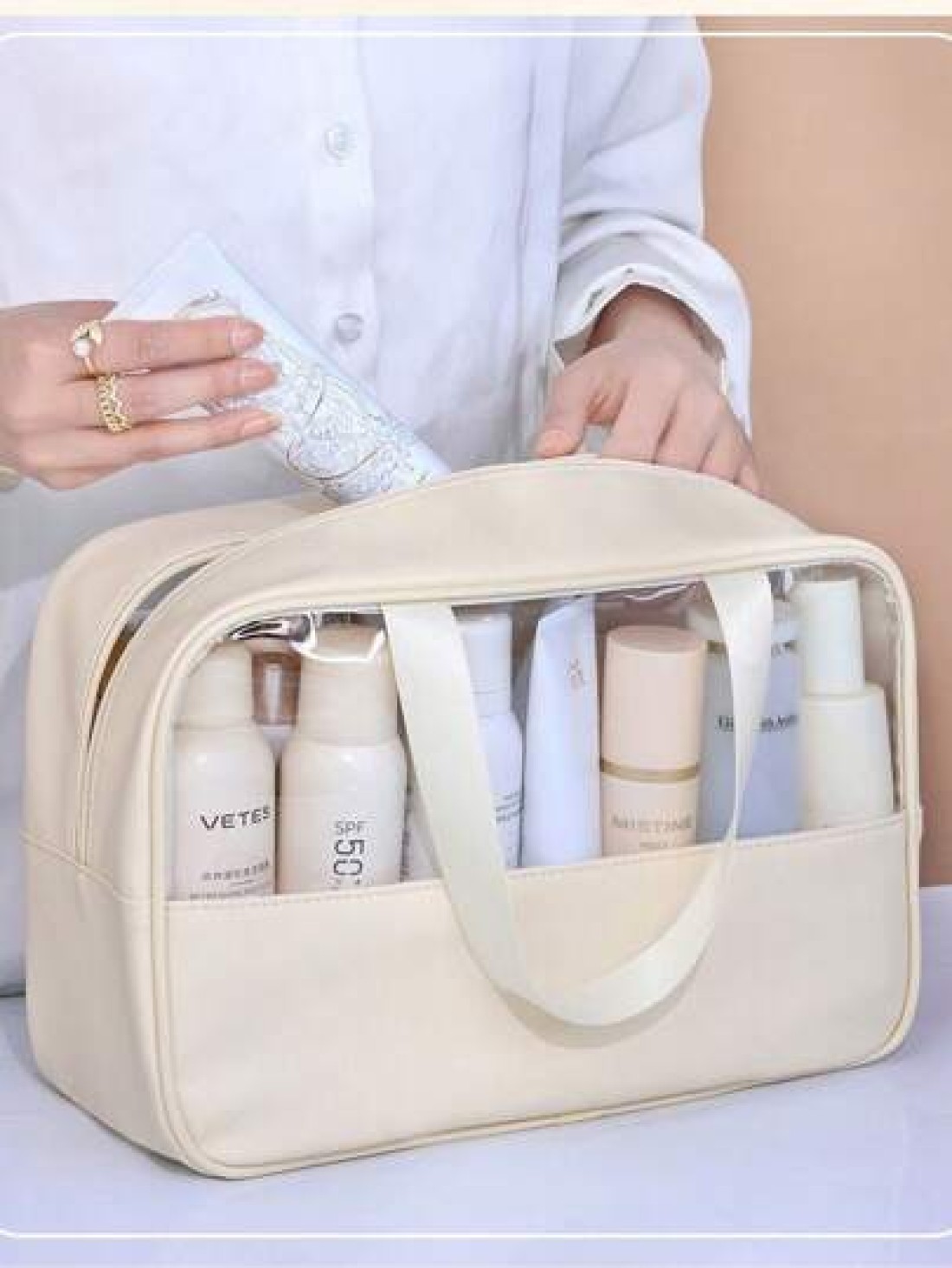 3pcs Set 1 Summer Travel Cosmetic Bag Waterproof Toiletry Bag Multi Functional Makeup Organizer Bag Travel Makeup Brush Holder Bag Portable Travel Organizer Pouch Suitable For Skincare Cosmetics Makeu