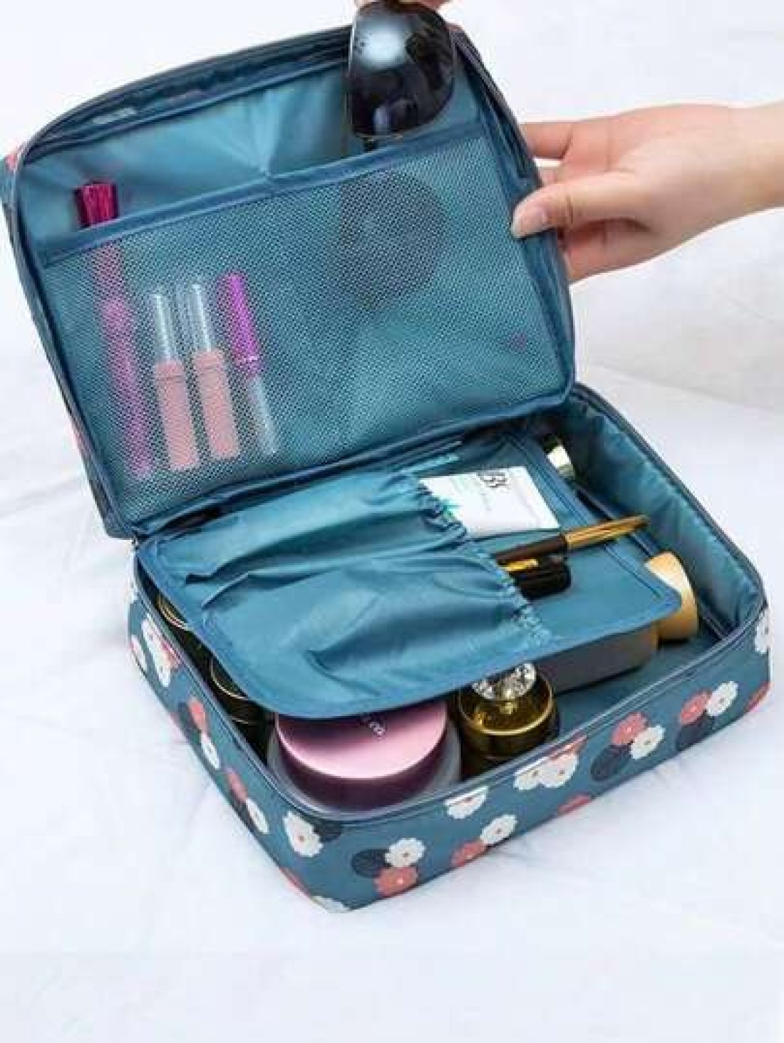 1pc Cosmetic Bag Set Toiletry Organizer Bag Travel Makeup Bag Lightweight Travel Essential Jewelry Organizer Lip Gloss Organizer Nail Polish Organizer Cosmetic Storage OrganizerSummer Travel Vacation