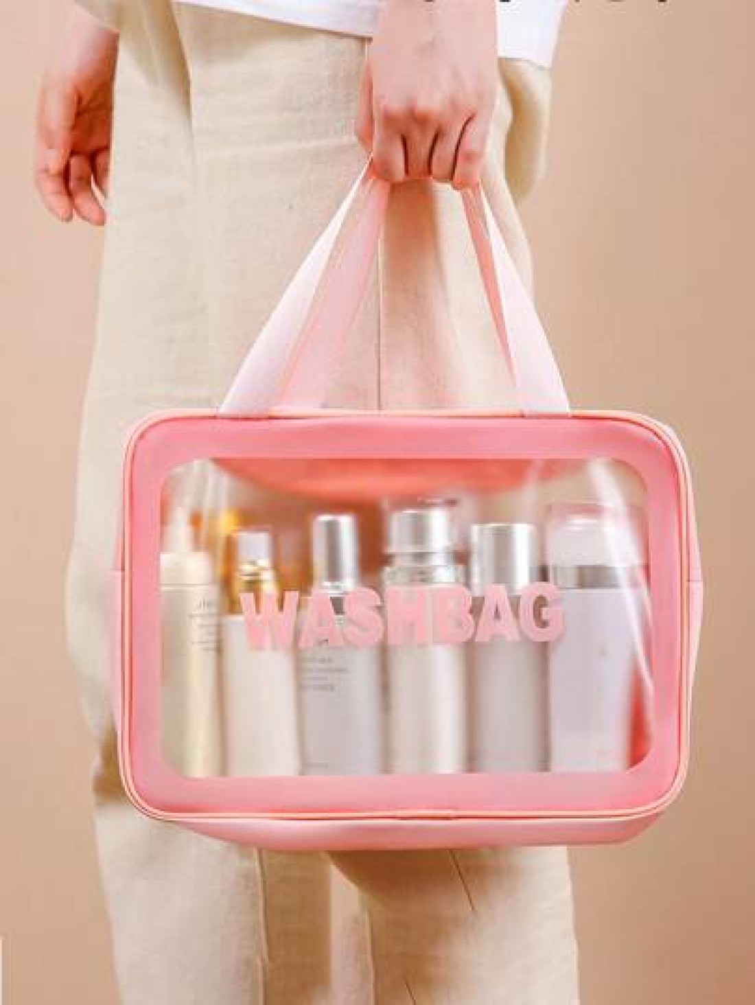 4pcs 1pc PVC Portable Cosmetic Bag Travel Makeup Organizer Pouch Waterproof Toiletry Bag Multi Functional Storage Bag For Lipstick Lip Liner Comb Makeup Brushes Eyeshadow Palette Toothpaste Skincare N