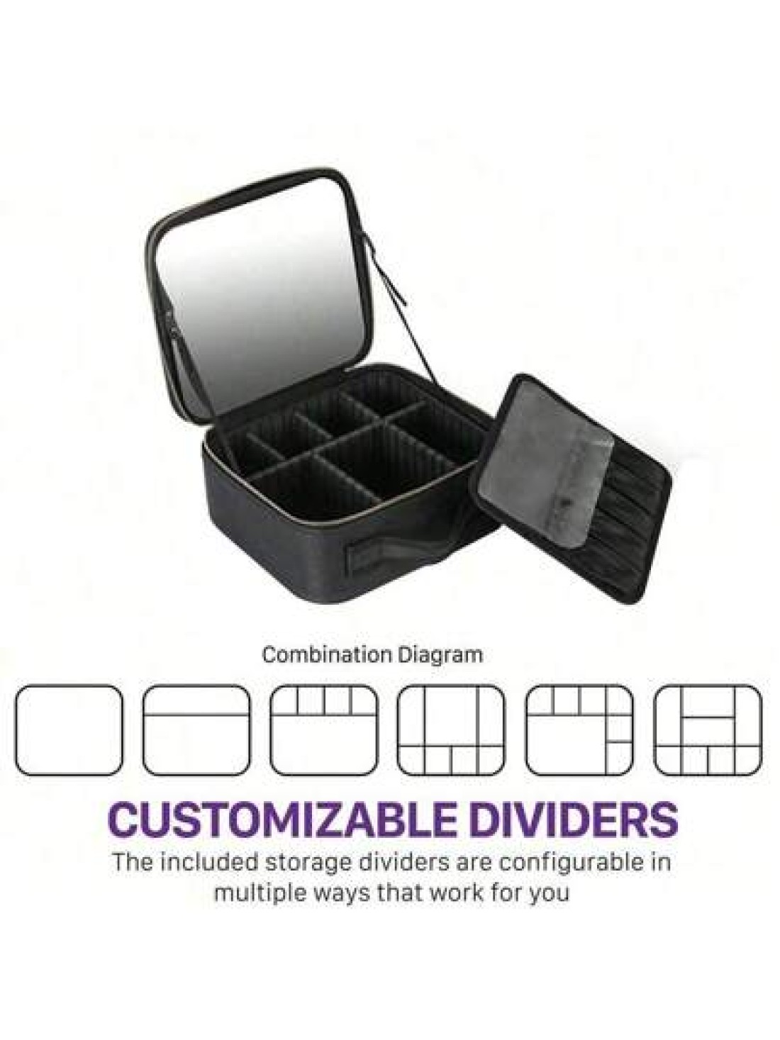 Professional Makeup Case With Lights Full Screen Mirror Cosmetic Storage Bag Fully loaded Portable Makeup Artist Brush Beauty Nail Tool Box Leather Travel Makeup Bag