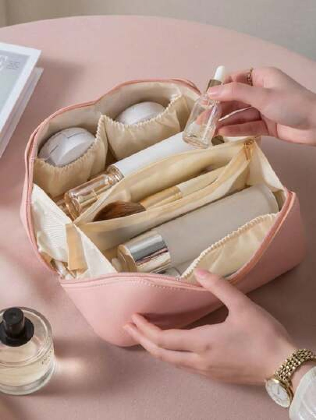 1pc Makeup Bag Makeup Organizer Portable Travel Storage Bag Waterproof Toiletry Bag Multi Functional Hanging Bag Skincare Product Bag Makeup Brush Holder Cosmetic Tool Bag Travel Essentials Bathroom S