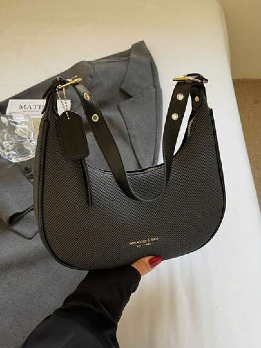 1pc Solid Color PU Leather Shoulder Bag For Women Versatile Crossbody Bag For Commuting Adjustable Shoulder Strap