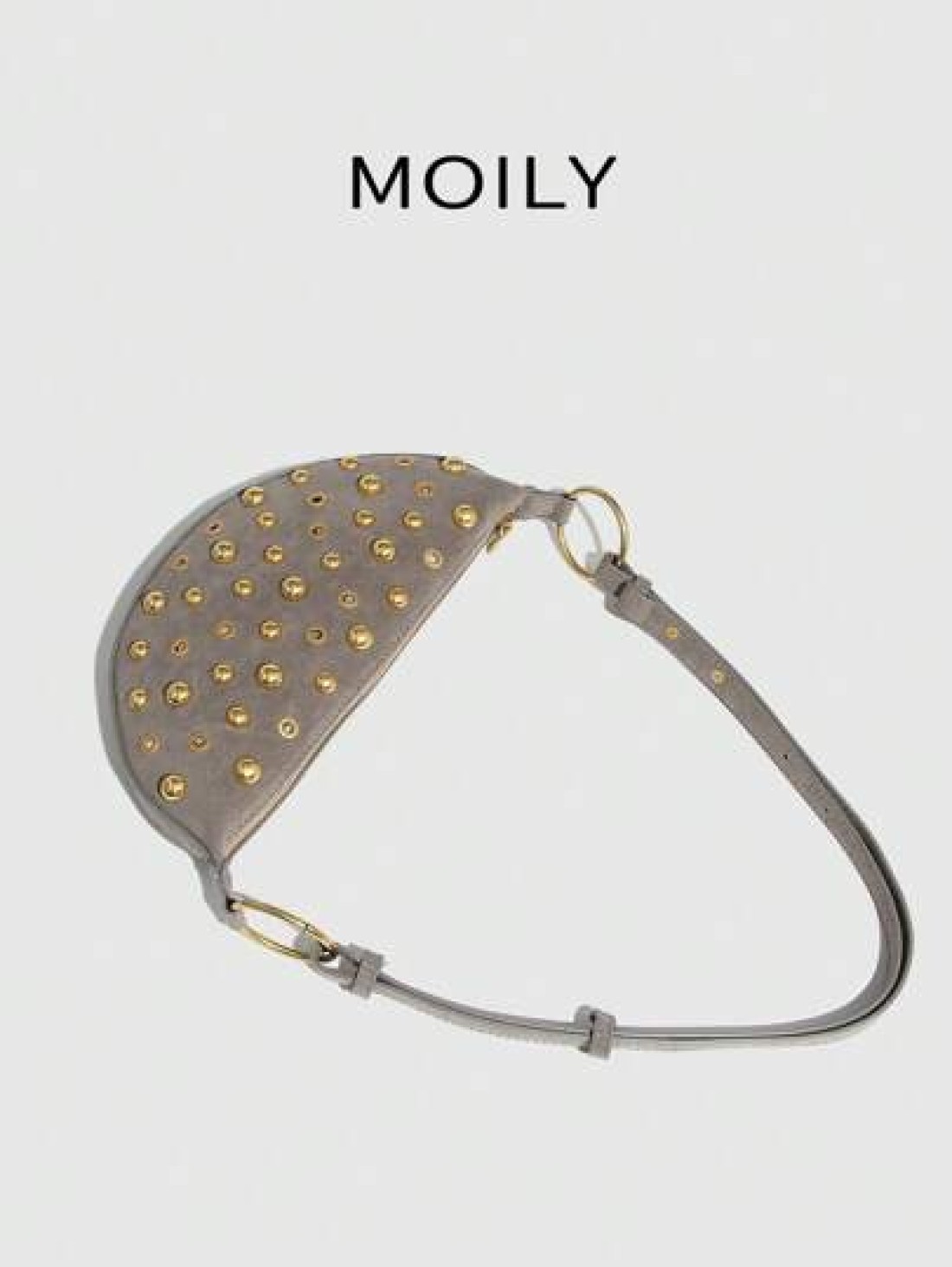 Street Punk Rivet Adjustable Shoulder Women s Crossbody Saddle Bag