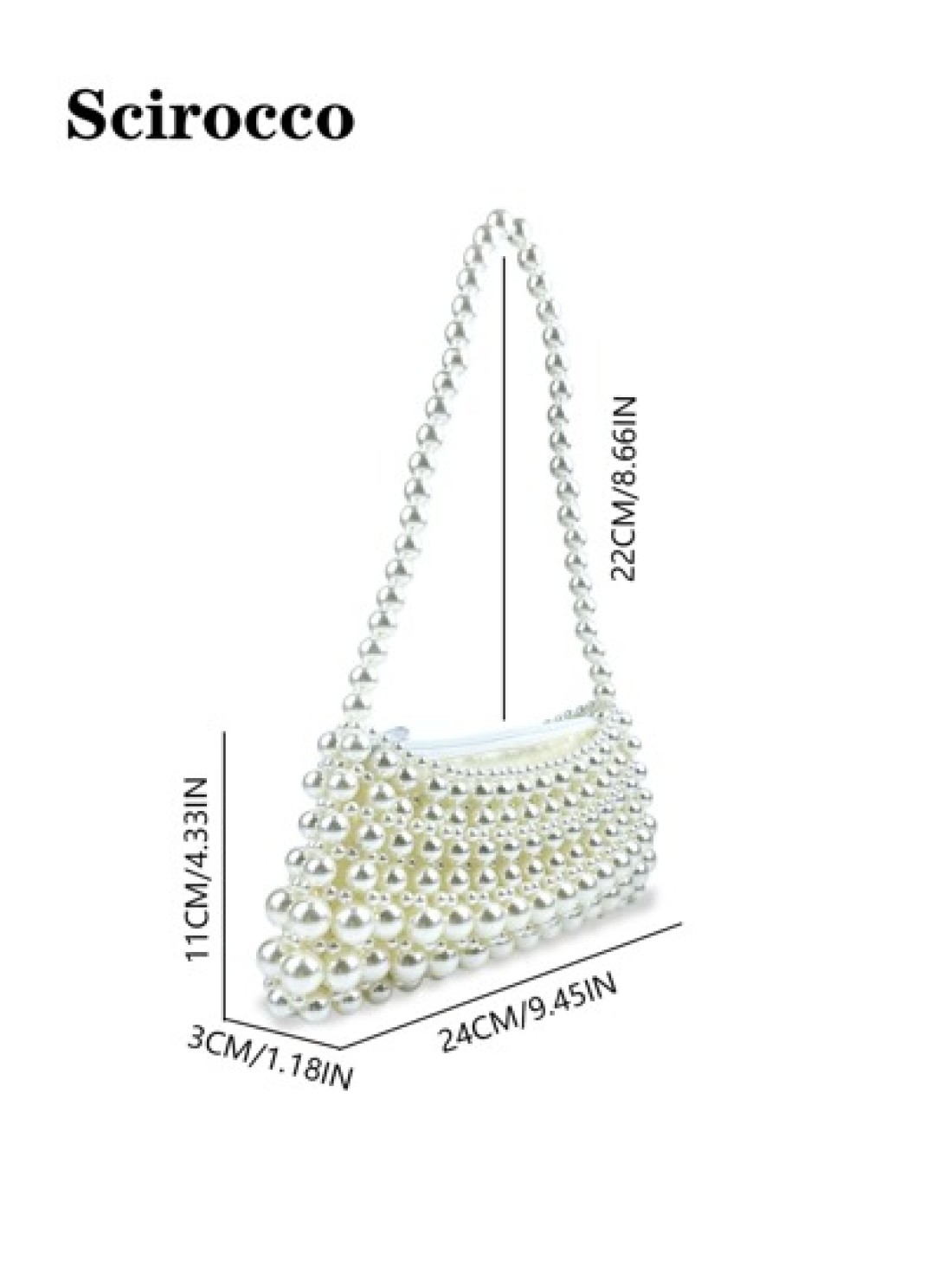 Pearl Handled Large Tote Bag With Bead Detail Shoulder Bag Or Underarm Bag
