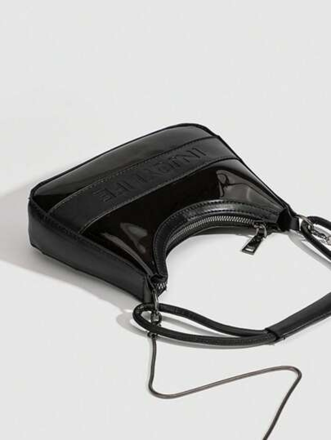 Transparent Crescent Moon PVC Crossbody Bag With Chain Versatile Niche Design Shoulder Bag