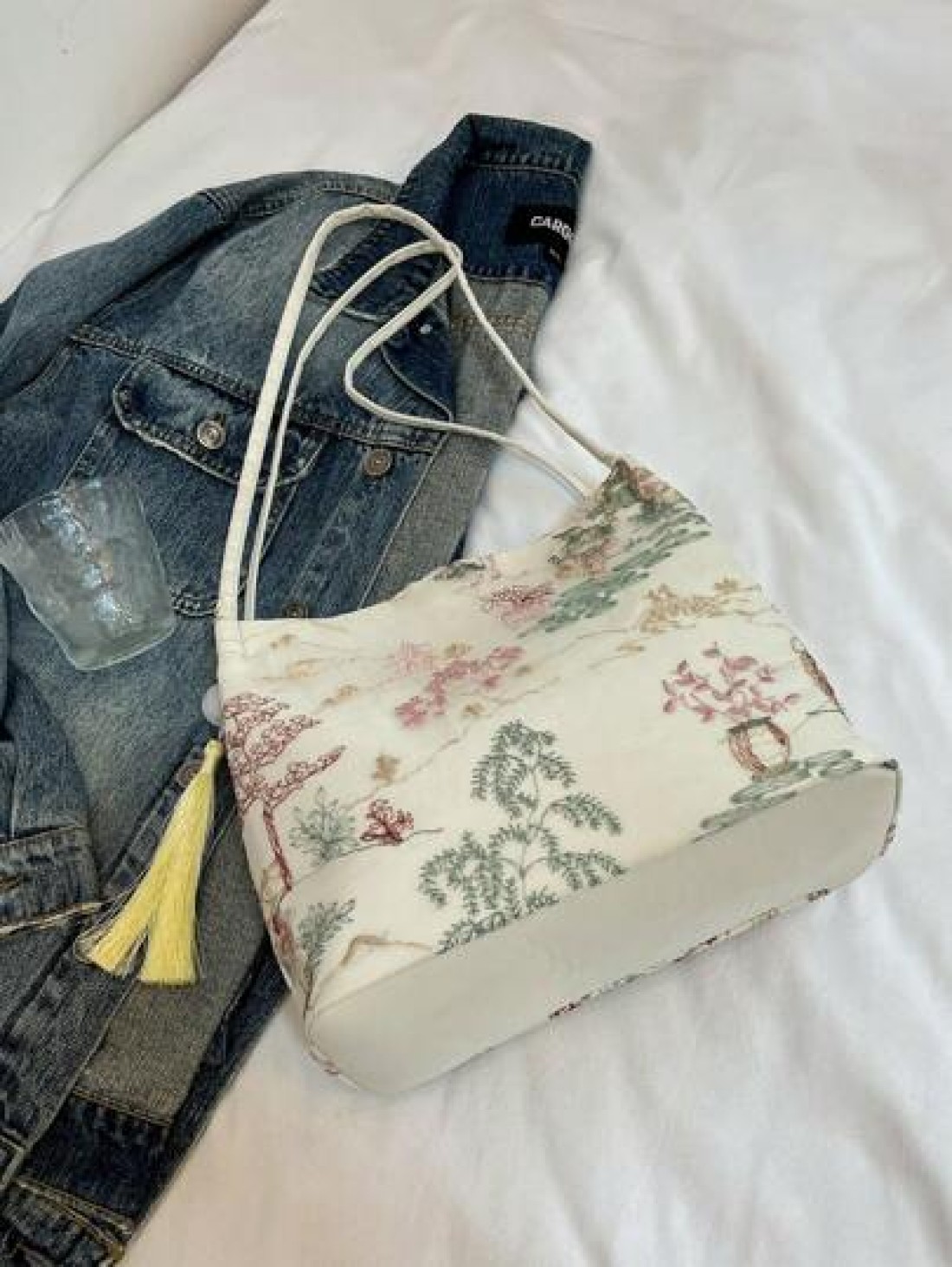 Bohemian Embroidered Women s Handbag Large Capacity Shoulder Bag Chinese Style Large Capacity Canvas Storage With Landscape Retro Pattern Multi Functional Commuter Bag Essential For Daily Work Travel