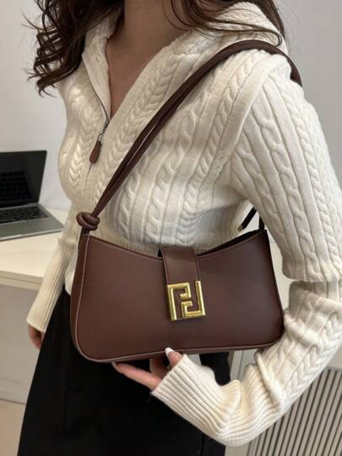 New Luxury Simple Solid Color Versatile Women Shoulder Bag