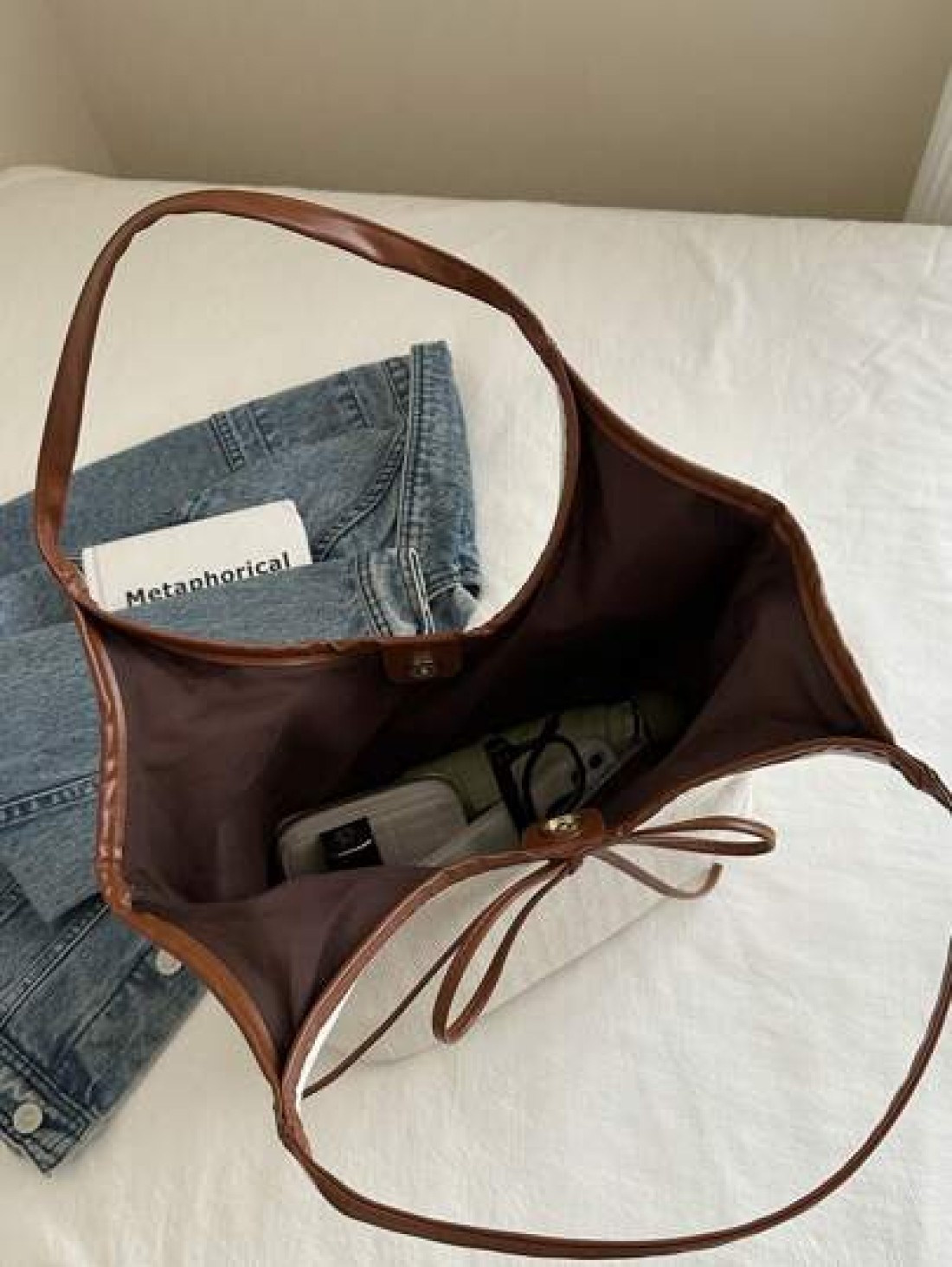 Elegant And Fashionable Handbag Bowknot Decor Shoulder Bag For Women Suitable For Commuting And Daily Use Valentines