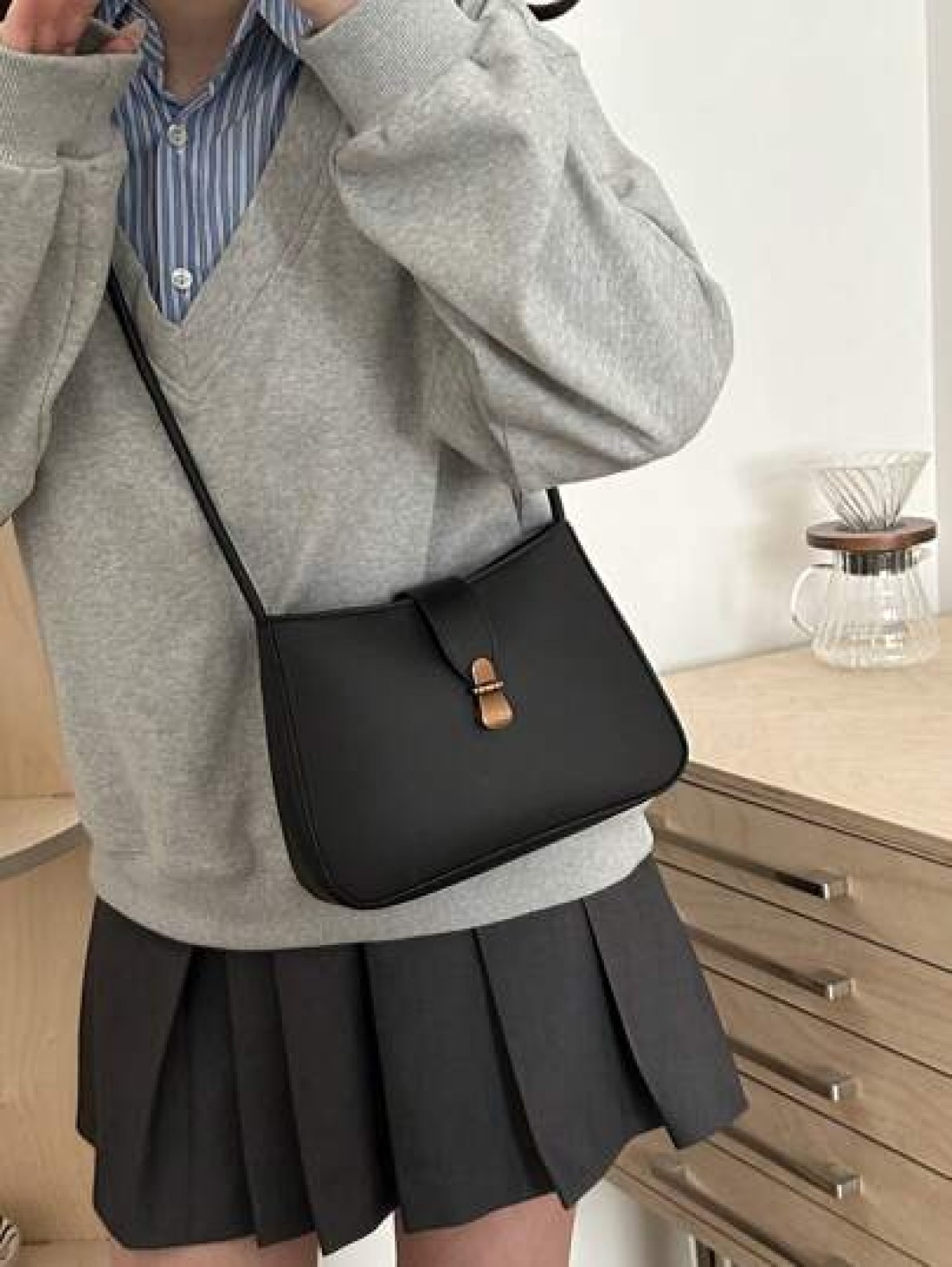 1pc Women s Minimalist All Match Underarm Bag High End Fashion Retro Large Capacity Petite Square Handbag Lightweight Casual Shoulder Tote Bag Suitable For Outing Shopping Gift
