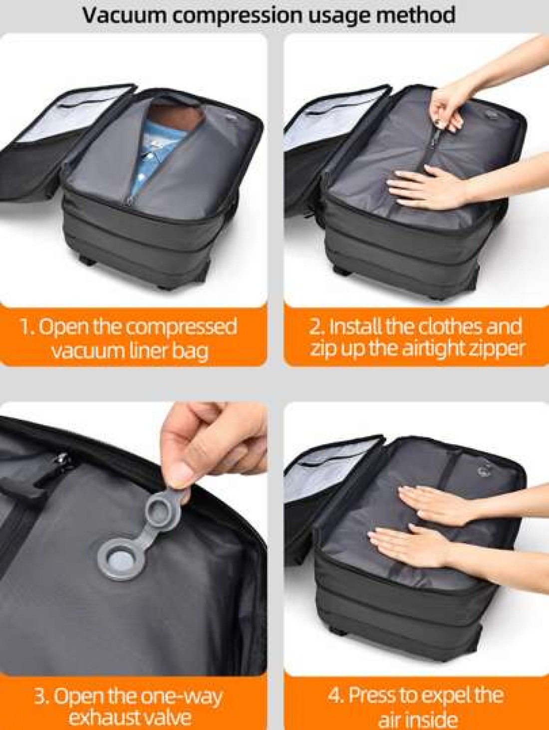 WEIXIER Vacuum Compression Travel Backpack With Laptop Compartment Multifunctional Rucksack For Business College Travel Graduation Camping