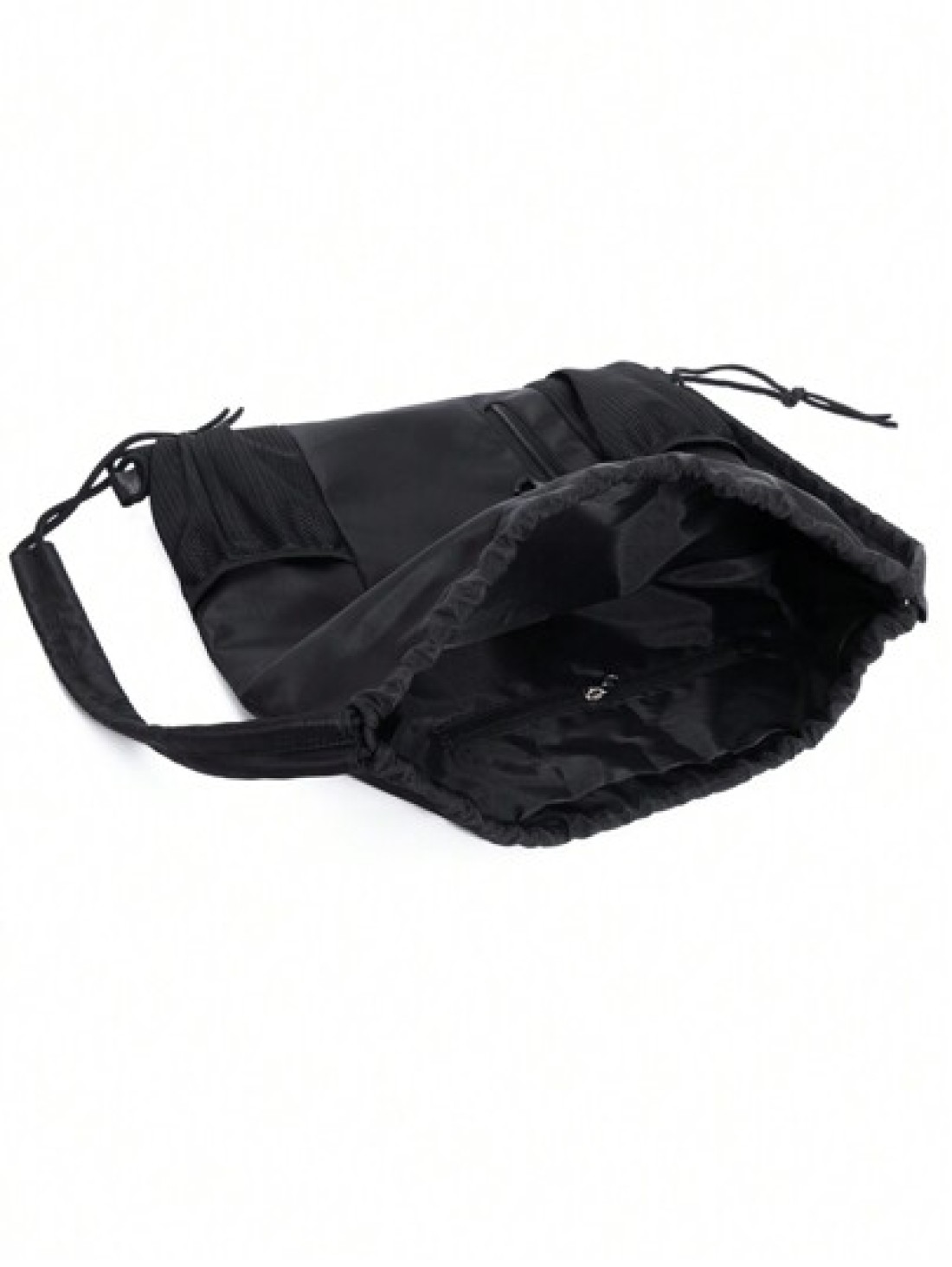 Large Stock New Arrival Water Proof Nylon Drawstring Backpack Solid Color Travel Outdoor Gym Bag Simple Outdoor Travel Backpack Weekend Summer Vacation Holiday Document Carry On Casual Black Personali