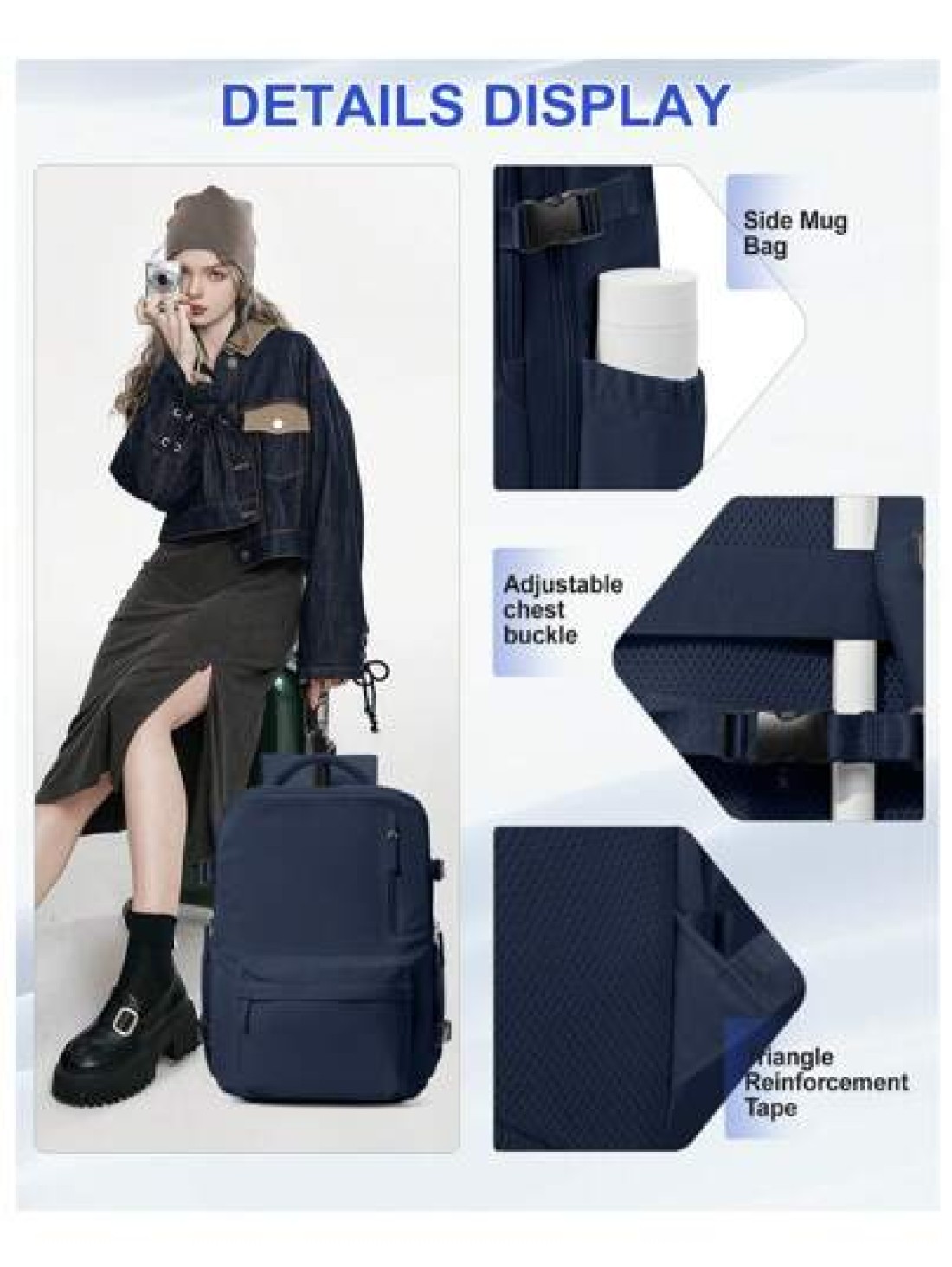 29 19 44cm Large Laptop Backpack Fits 14 15 6 Inch Notebook For Men Women Student College Bookbag School Computer Bag Hiking Backpack With Shoe Compartment Wet Pocket Camping Backpack College Backpack